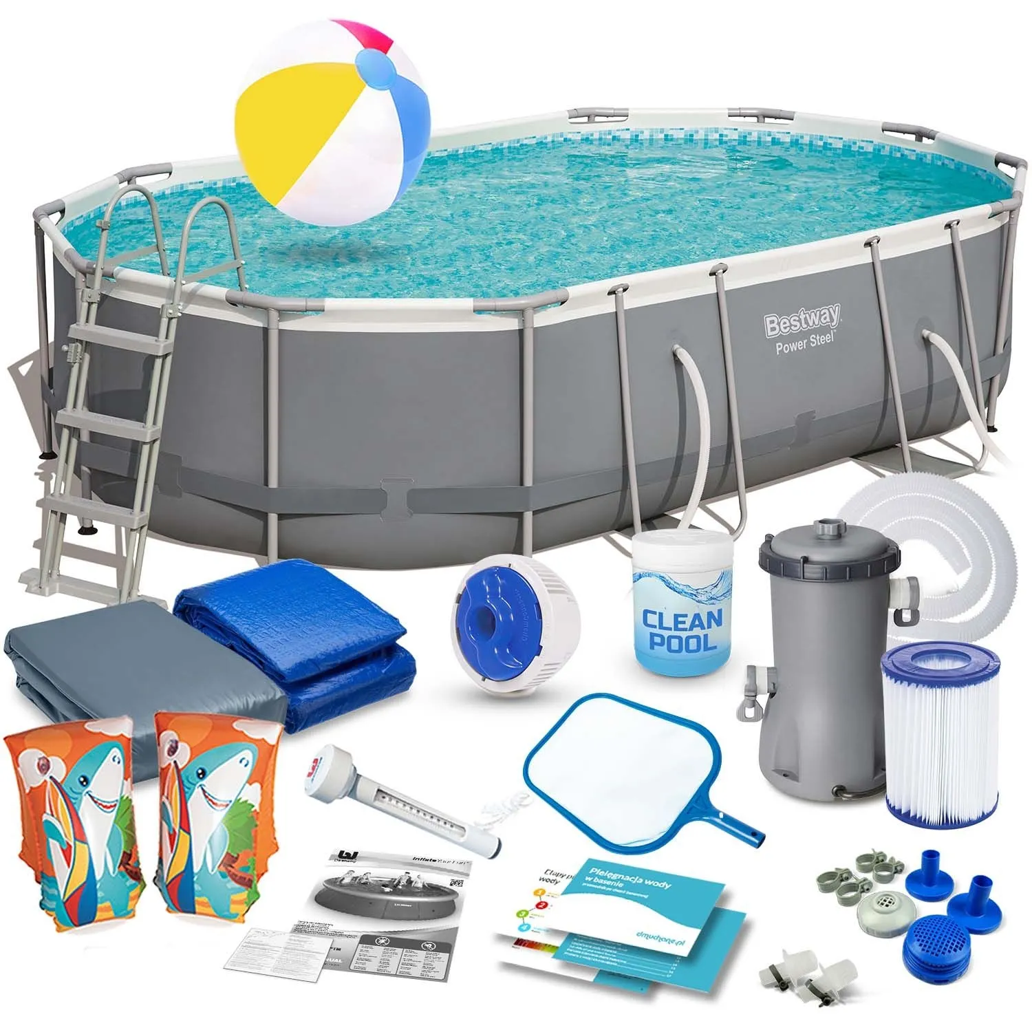 Basen ogrodowy stelażowy, 18w1, Bestway, 488x305x107 cm