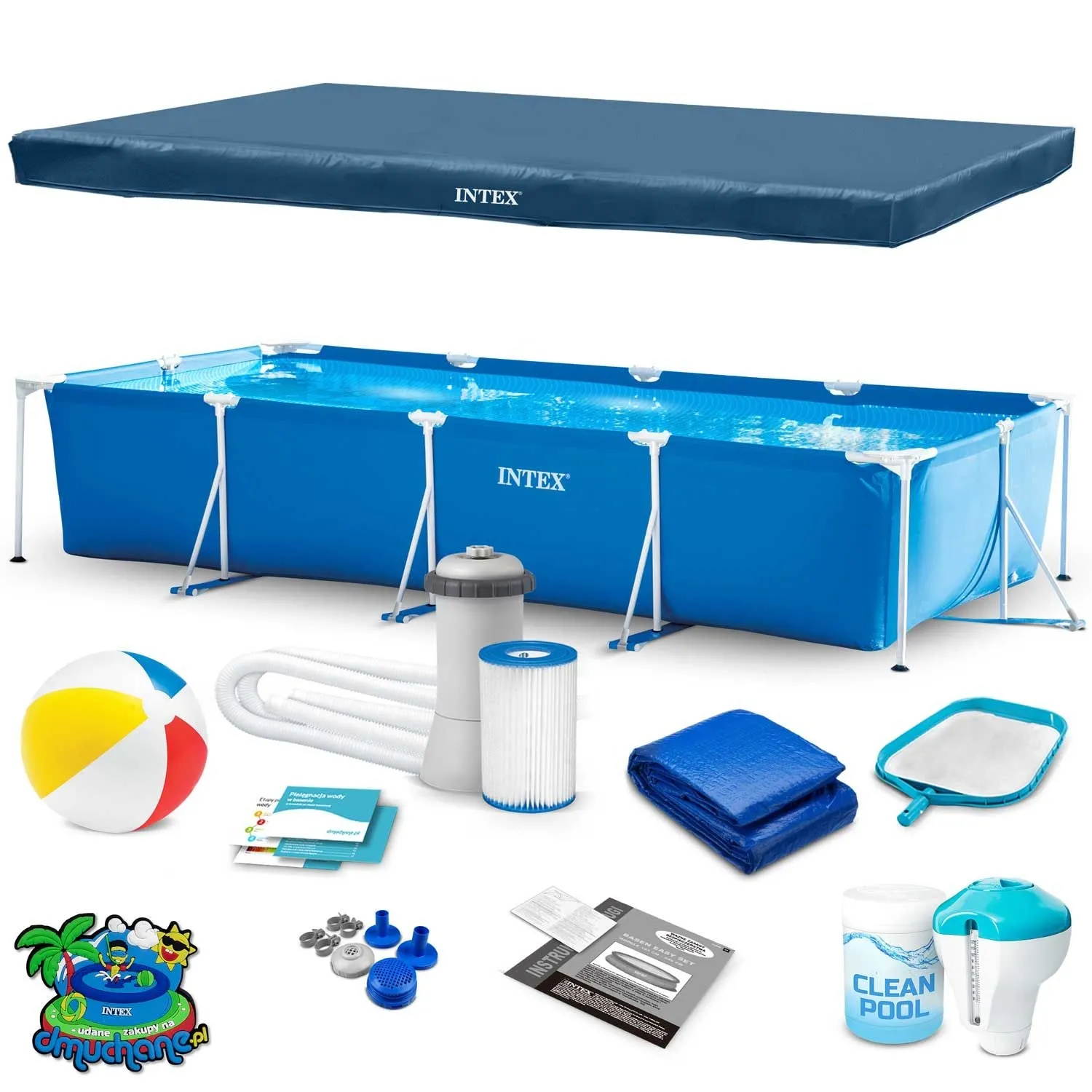 Basen ogrodowy stelażowy, zestaw 15w1, Intex, 450x220x84 cm