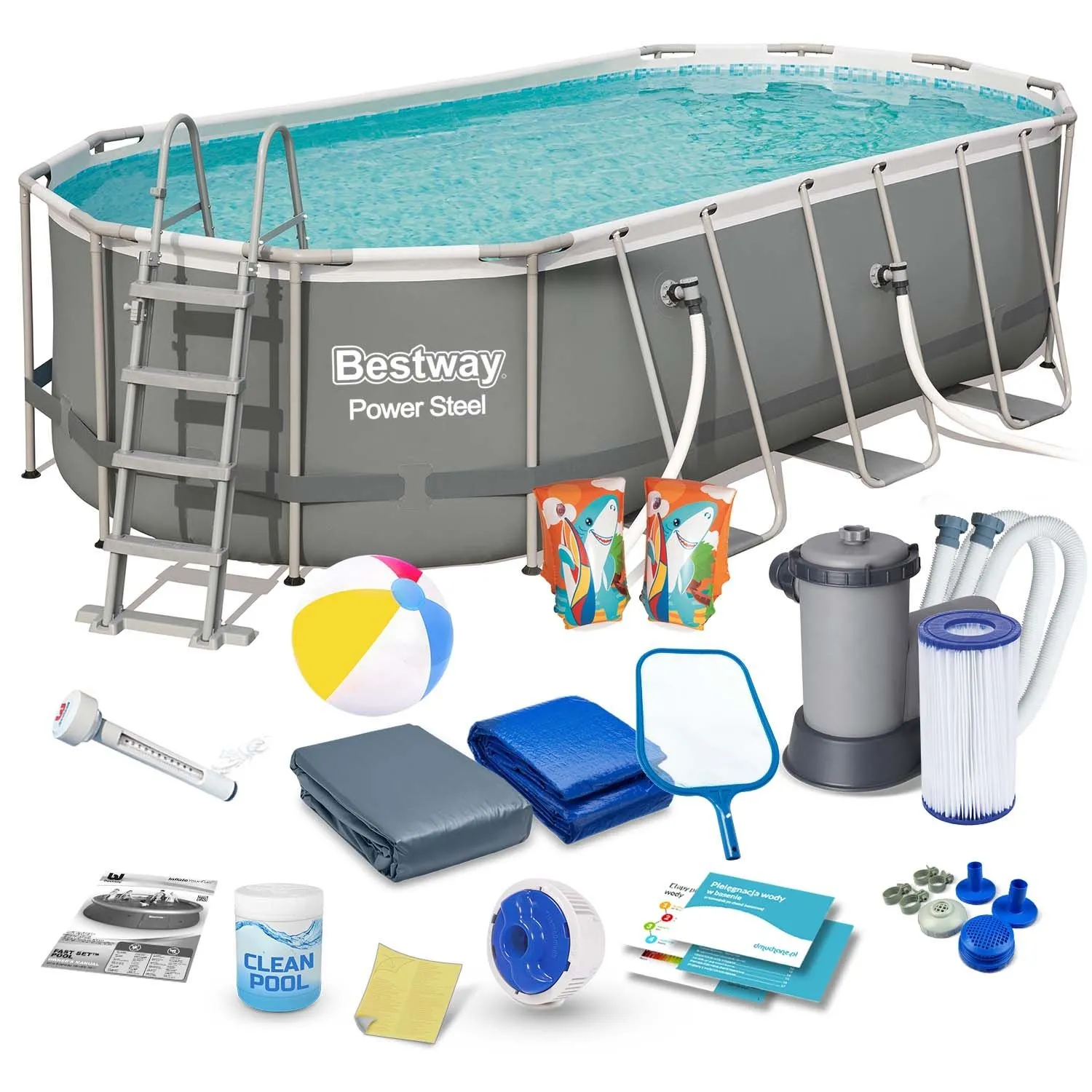 Basen ogrodowy stelażowy, 17w1, Bestway, 549x274x122 cm