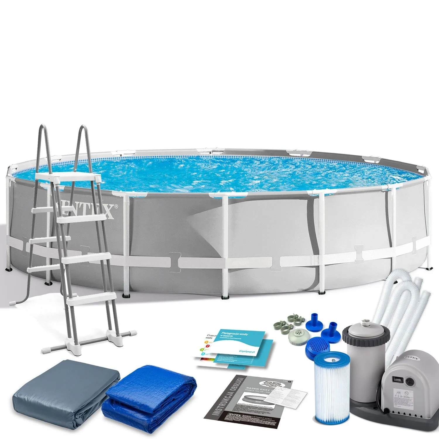 Basen ogrodowy stelażowy, zestaw 6w1, Intex, 549x122 cm