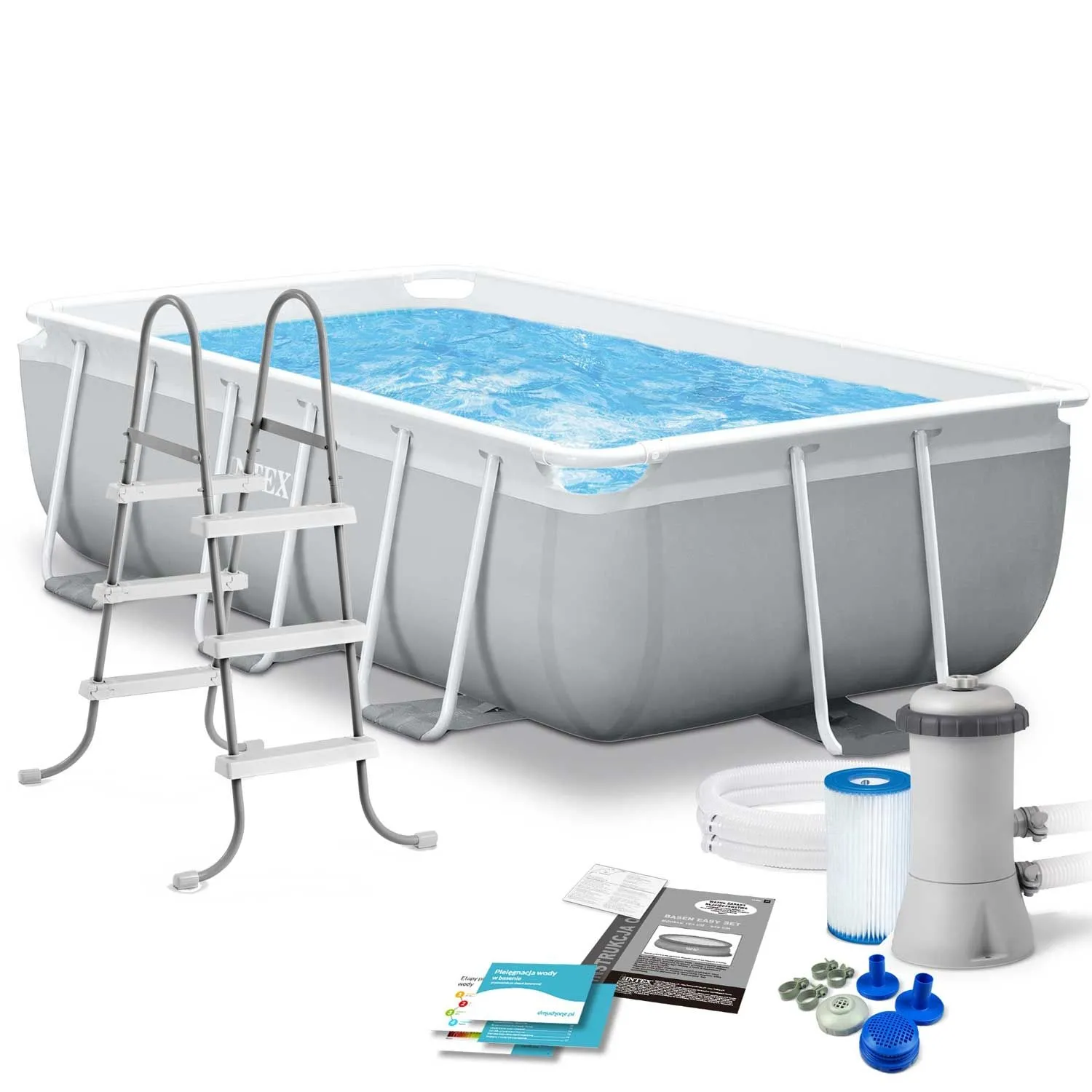 Basen ogrodowy stelażowy, zestaw 10w1, Intex, 300x175x80 cm
