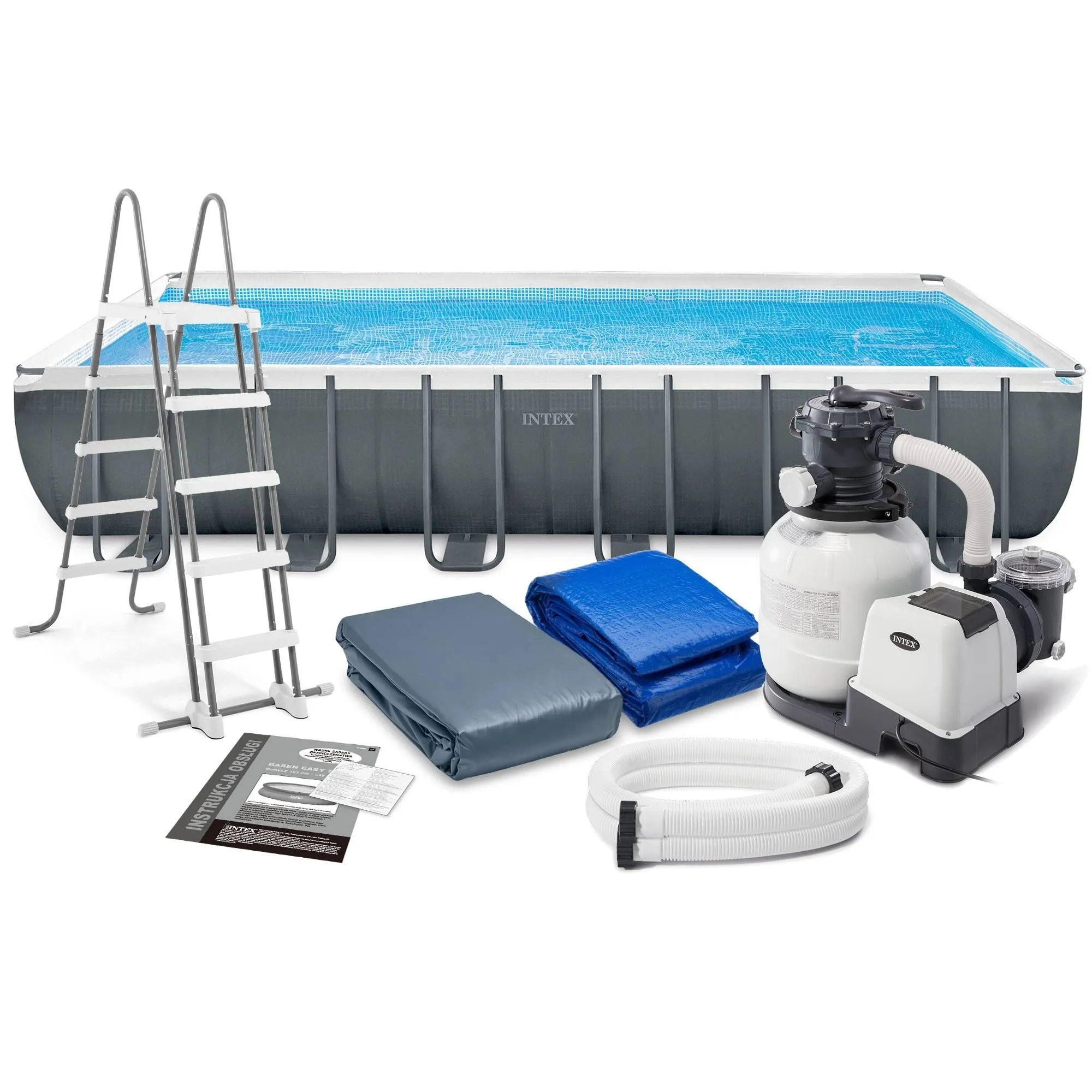 Basen ogrodowy stelażowy, 9w1, Intex, 732x366x132 cm