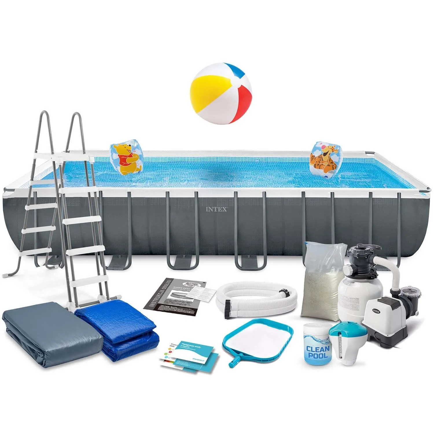 Basen ogrodowy stelażowy, 18w1, Intex, 732x366x132 cm