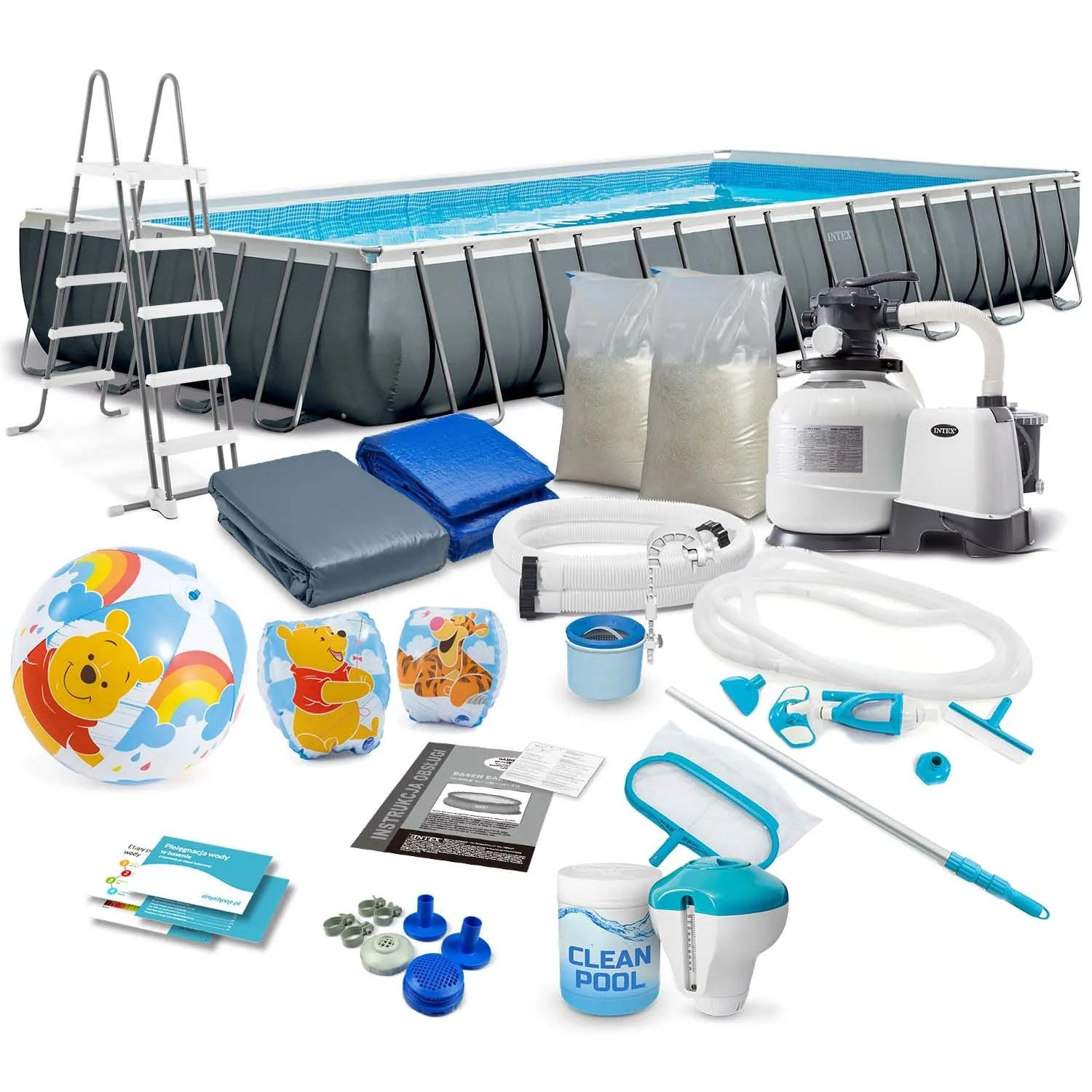 Basen ogrodowy stelażowy, 17w1, Intex, 975x488x132 cm