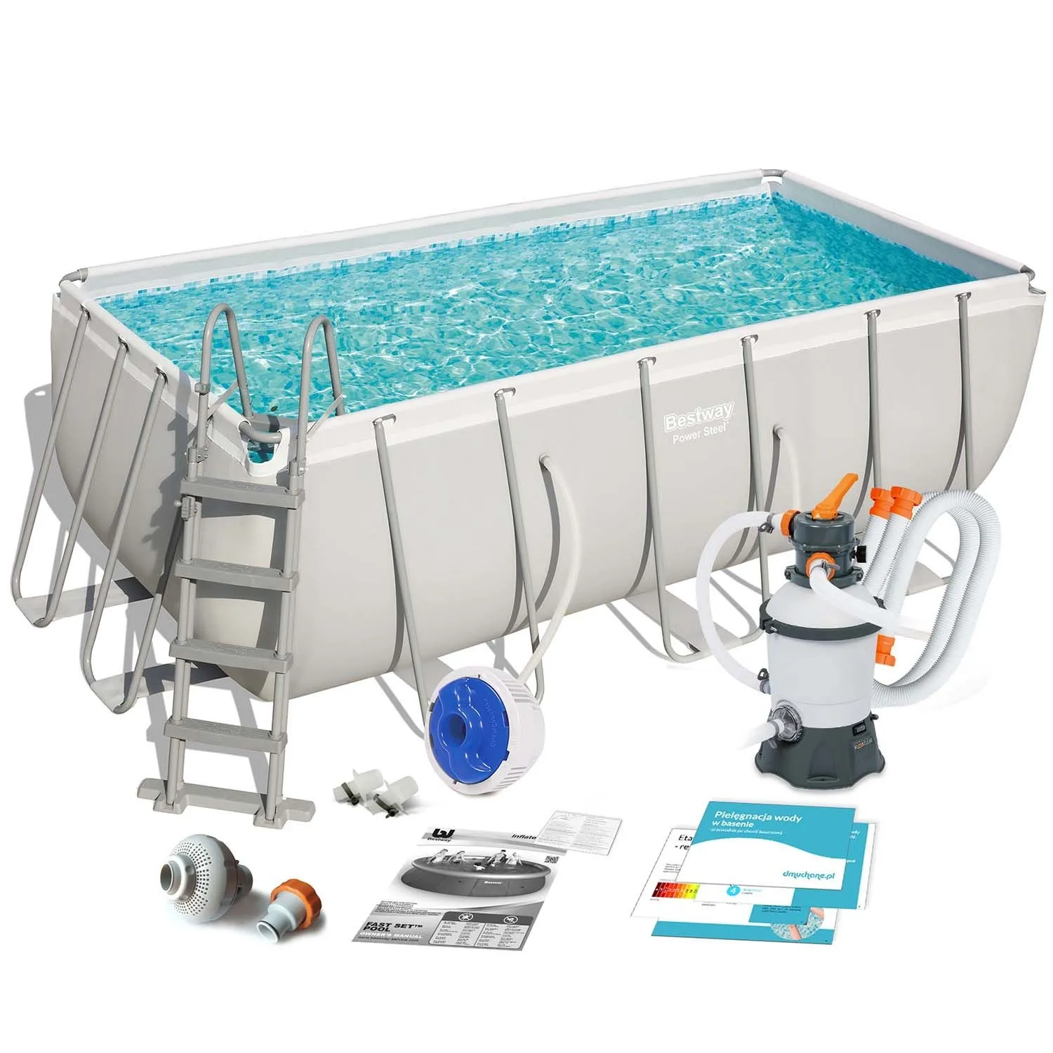 Basen ogrodowy stelażowy, zestaw 10w1, Bestway, 412x201x122 cm
