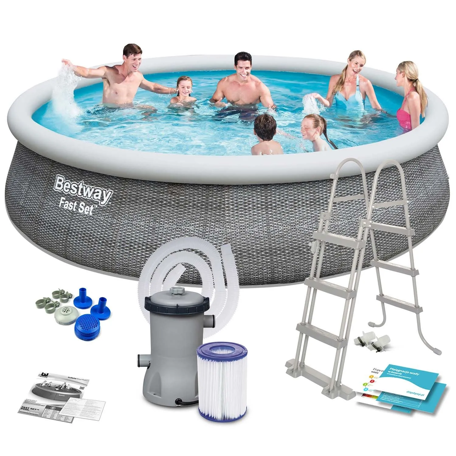 Basen ogrodowy rozporowy, 11w1, Bestway, 457x107 cm