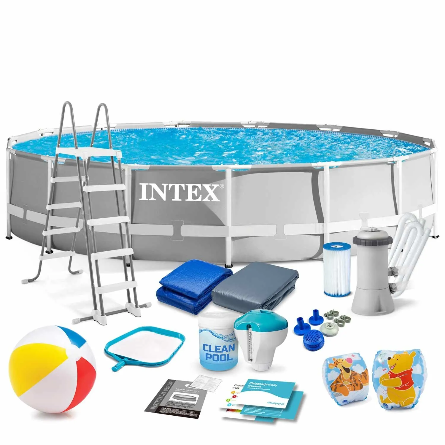 Basen ogrodowy stelażowy, zestaw 18w1, Intex, 457x107 cm