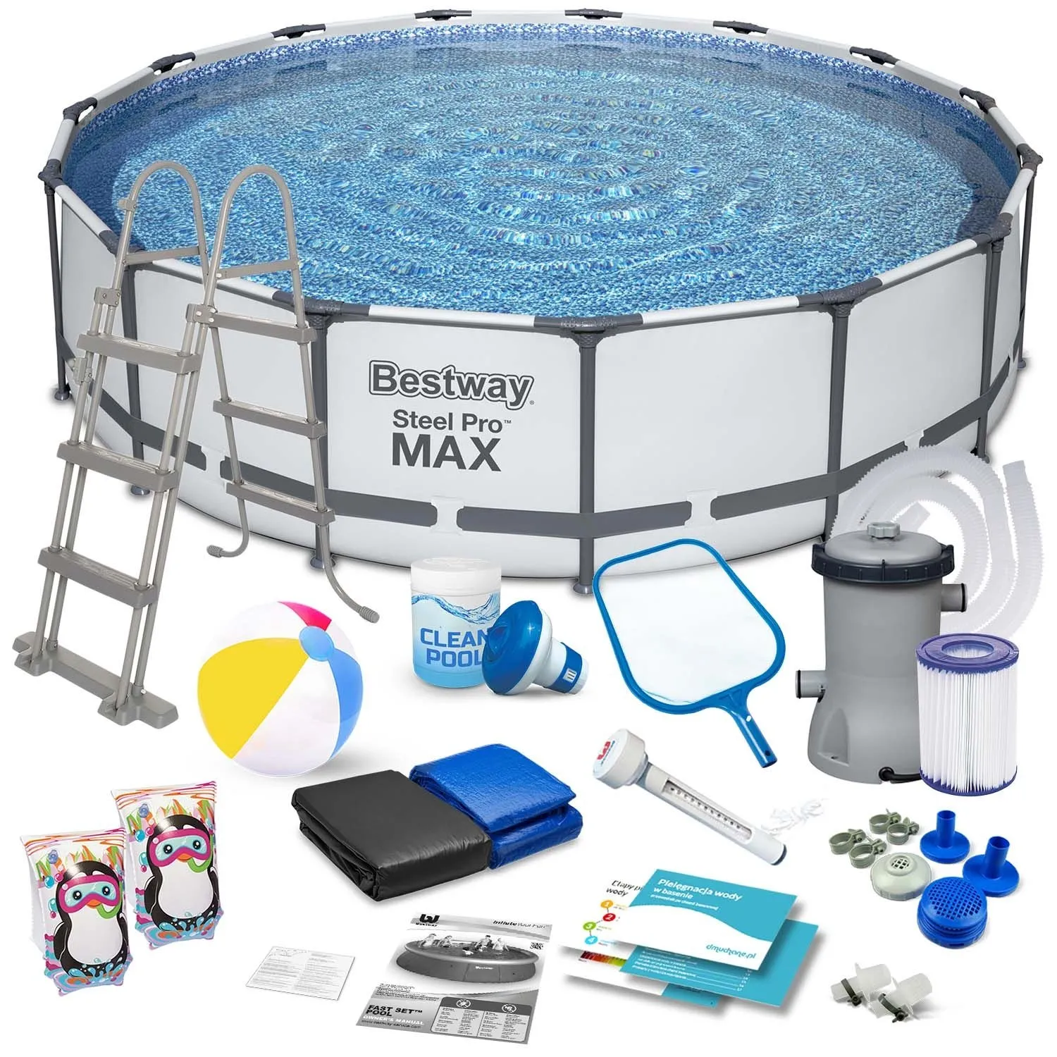 Basen ogrodowy stelażowy, 18w1, Bestway, 457x107 cm