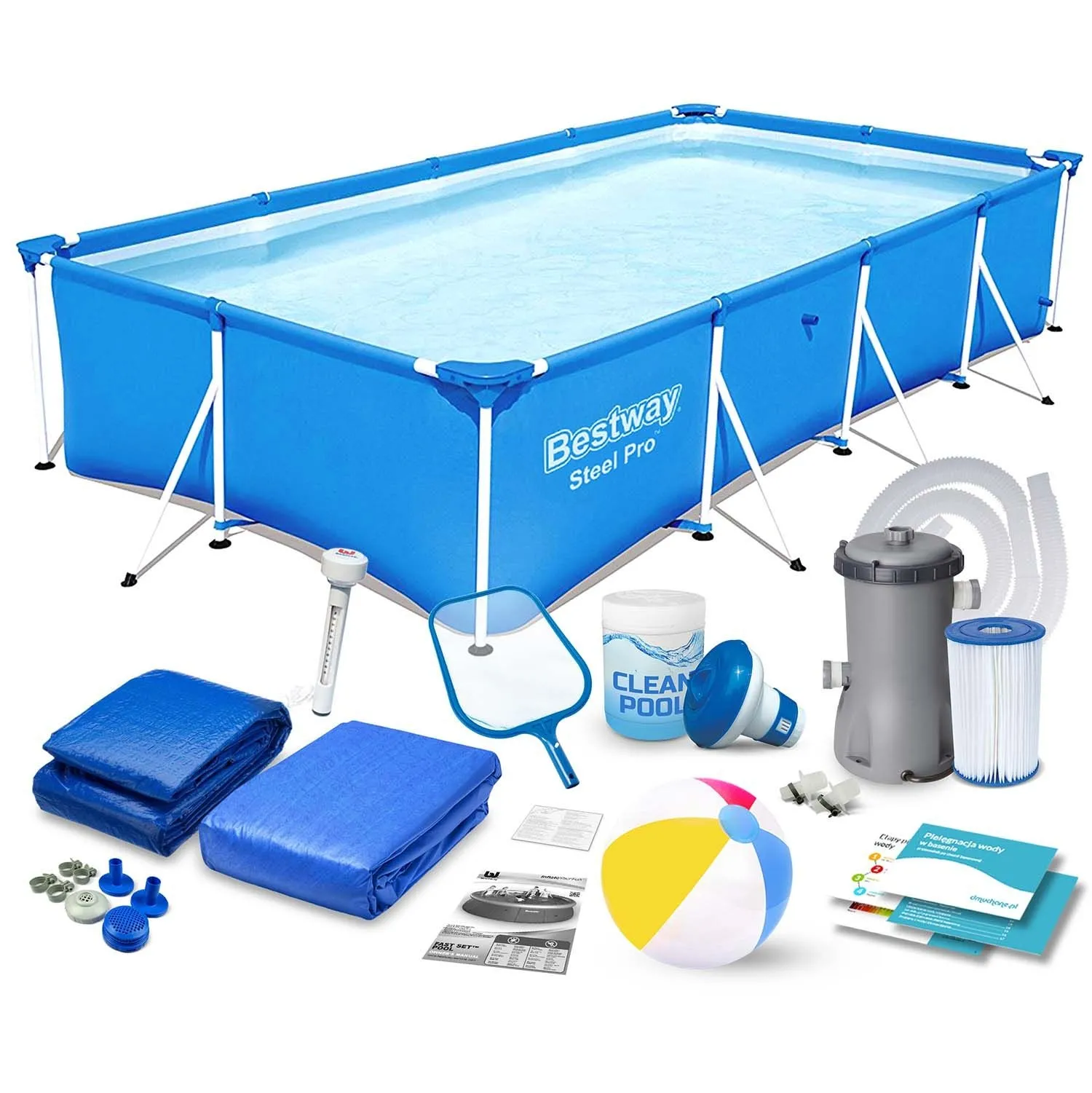 Basen ogrodowy stelażowy, 15w1, Bestway, 400x211x81 cm