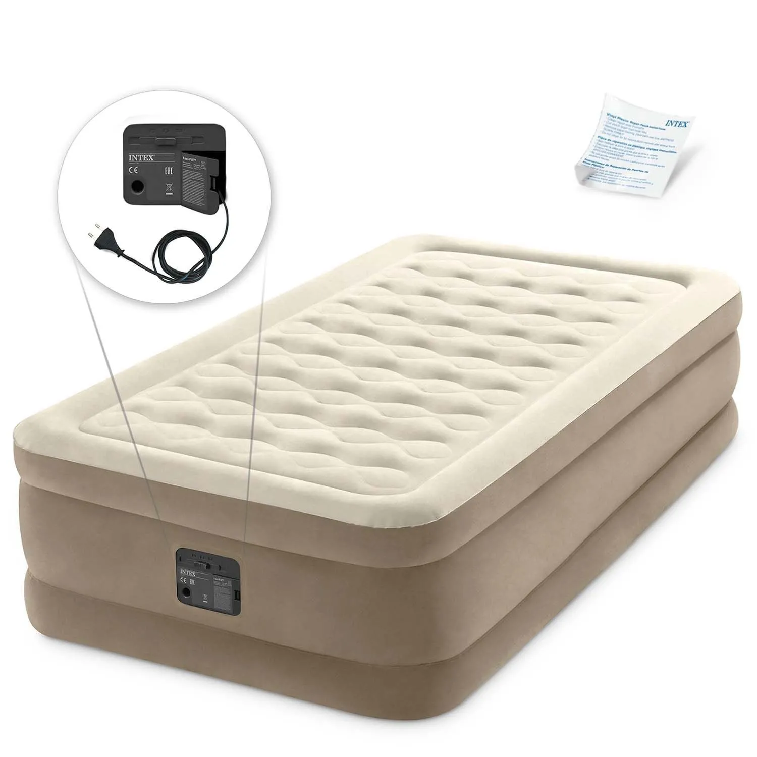Materac dmuchany, z pompką, Intex, 191x99x46 cm