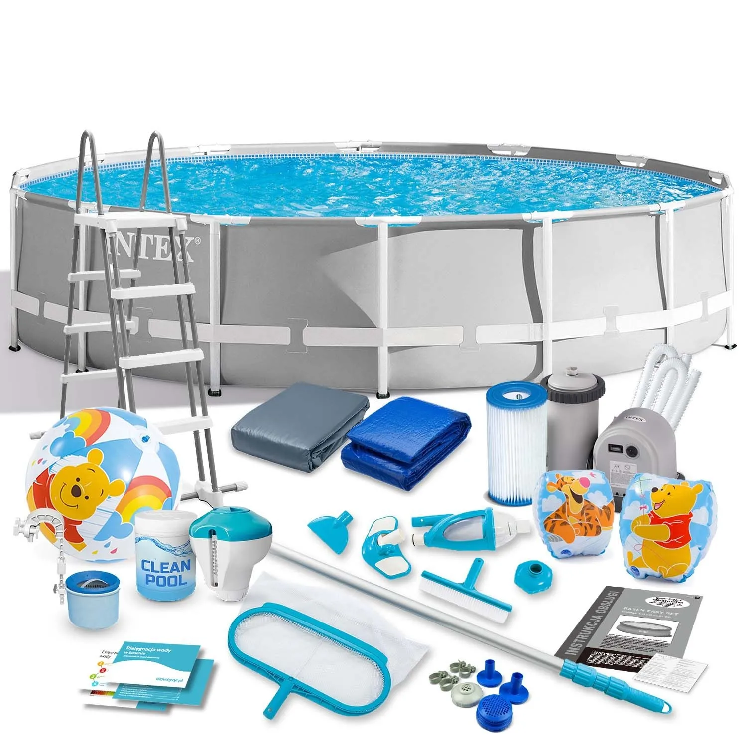 Basen ogrodowy stelażowy, zestaw 21w1, Intex, 549x122 cm