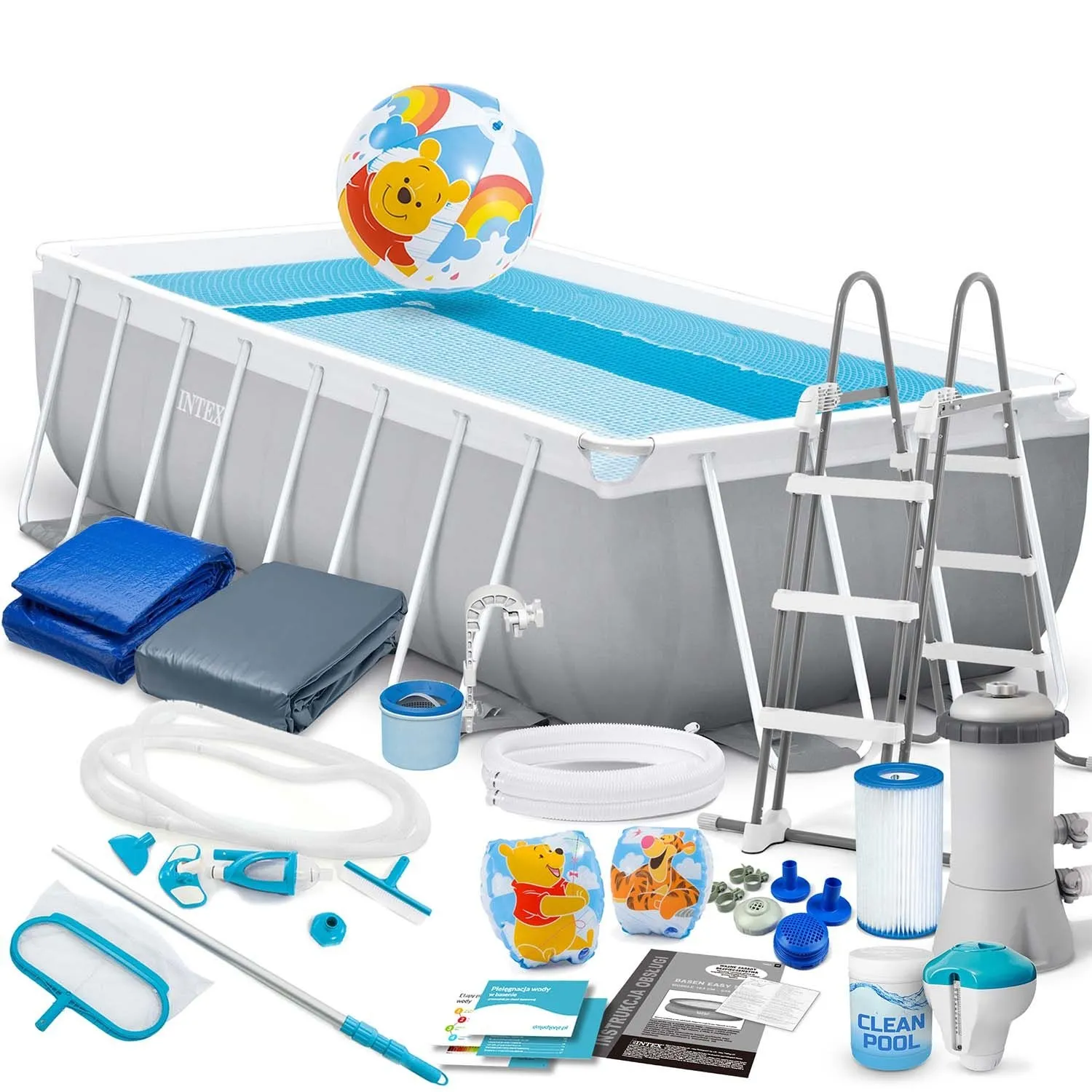 Basen ogrodowy stelażowy, zestaw 21w1, Intex, 488x244x107 cm