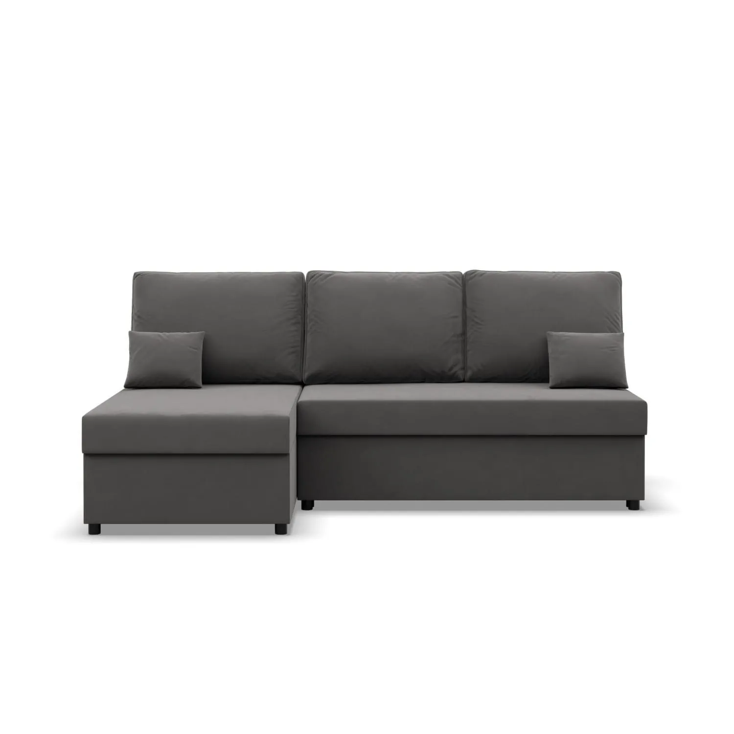 Narożnik z funkcją spania, Flow, 201x138x92 cm, odcienie szarości