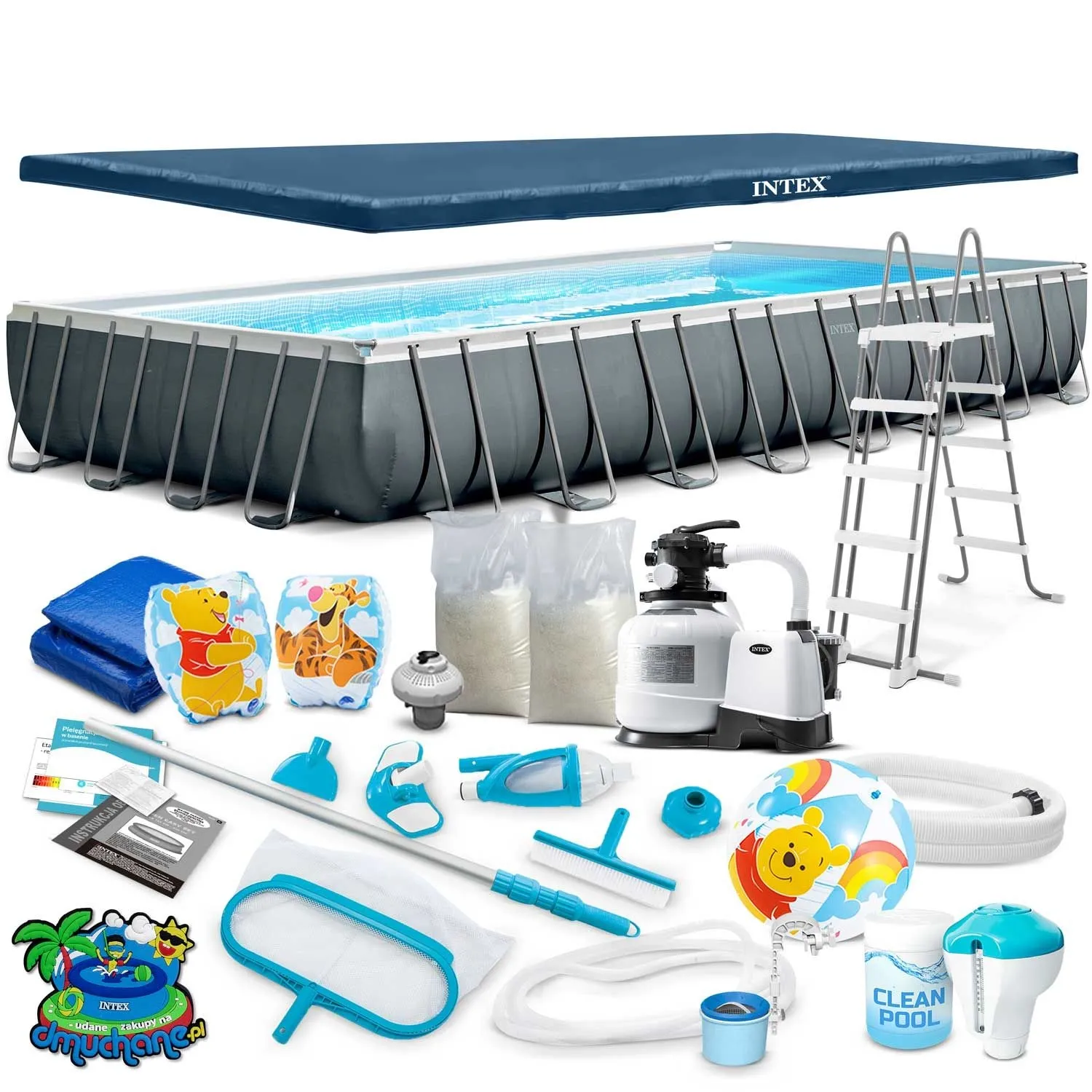 Basen ogrodowy stelażowy, 21w1, Intex, 975x488x132 cm