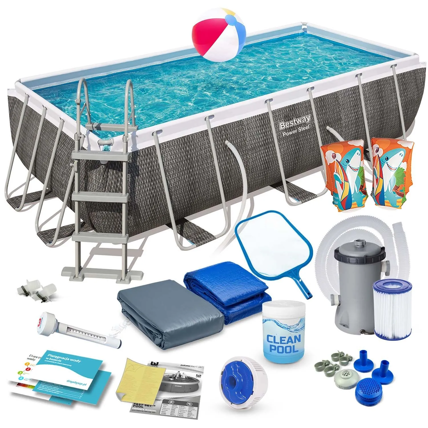 Basen ogrodowy stelażowy, 18w1, Bestway, 404x201x100 cm