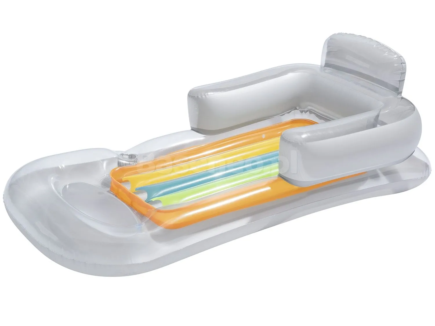 Dmuchany materac, fotel, leżak, Bestway, 157x89 cm, srebrny