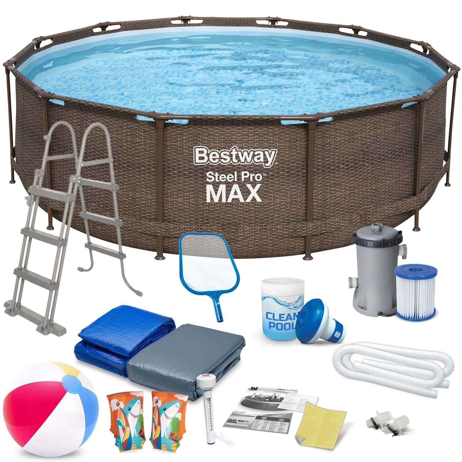 Basen ogrodowy stelażowy, zestaw 18w1, Bestway, 366x100 cm