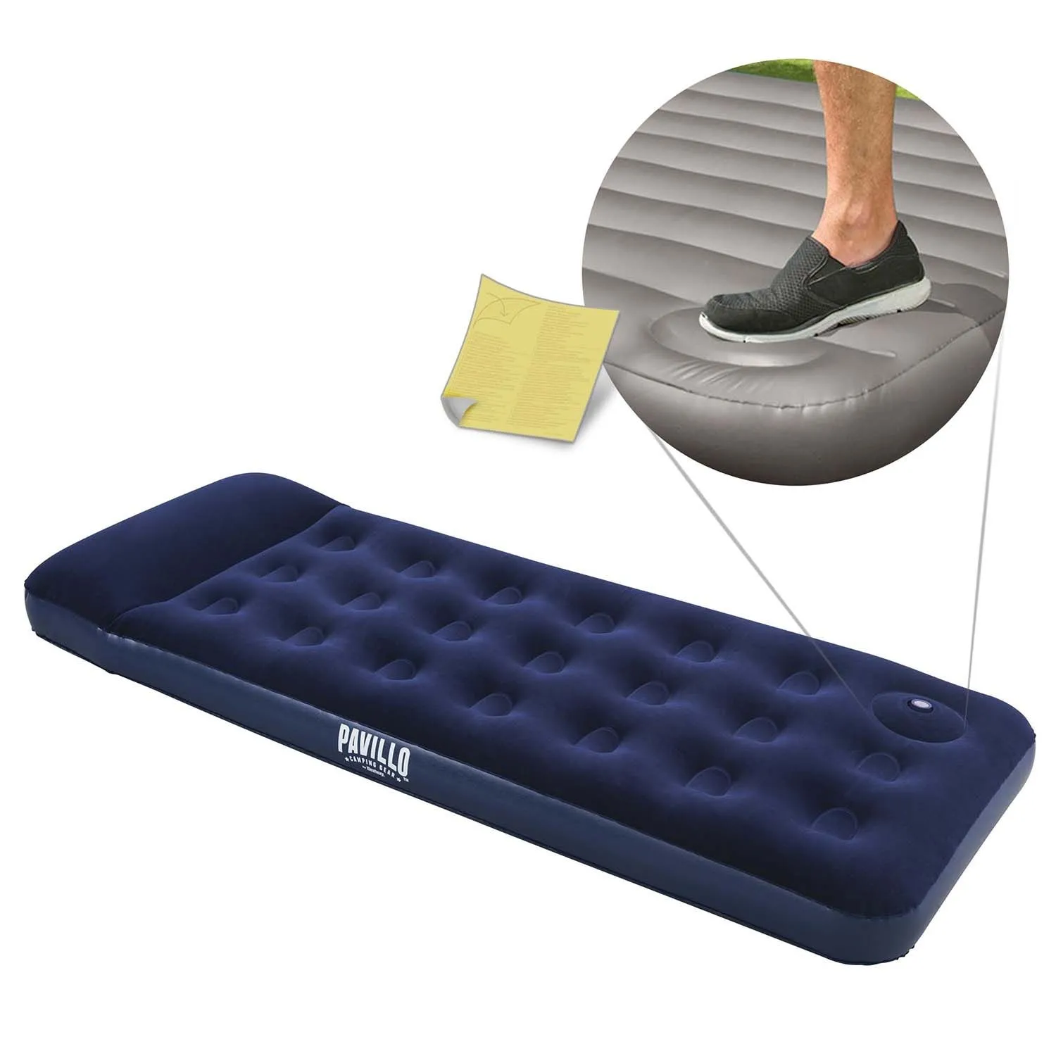 Materac dmuchany z pompką, Bestway, 185x76x28 cm