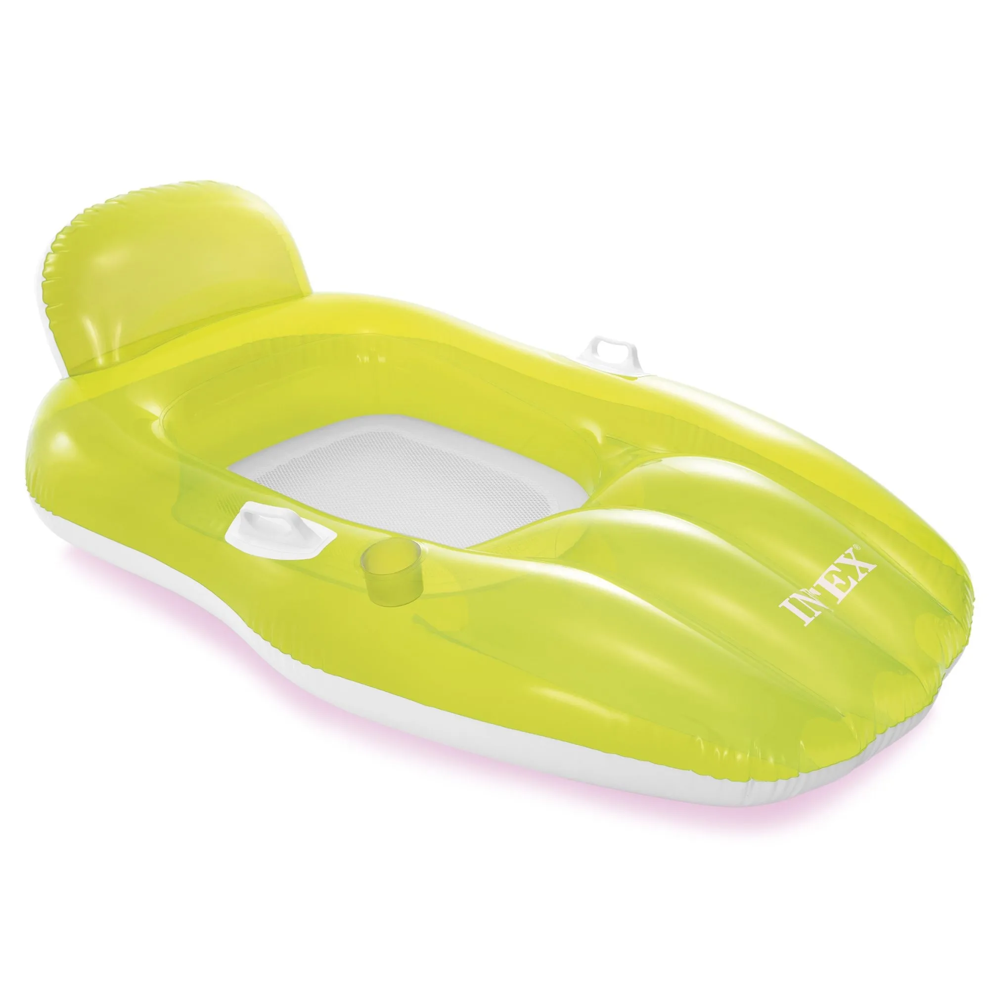 Materac do pływania, uchwyt na napój, 163x104 cm, Intex, zielony