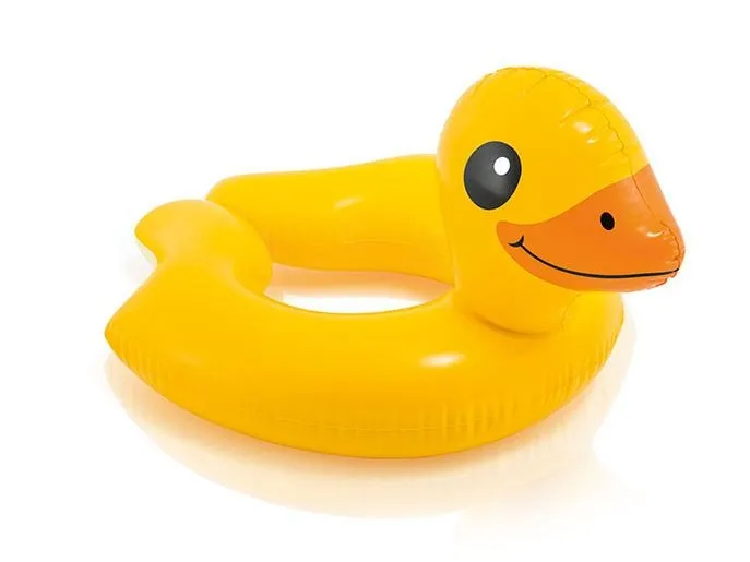 Kółko do pływania na basen, kaczka, Intex, 62x57 cm, żółty