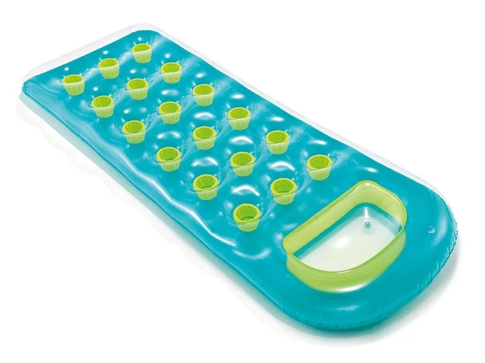 Materac plażowy z okienkiem, Intex, 188x71 cm, turkusowy