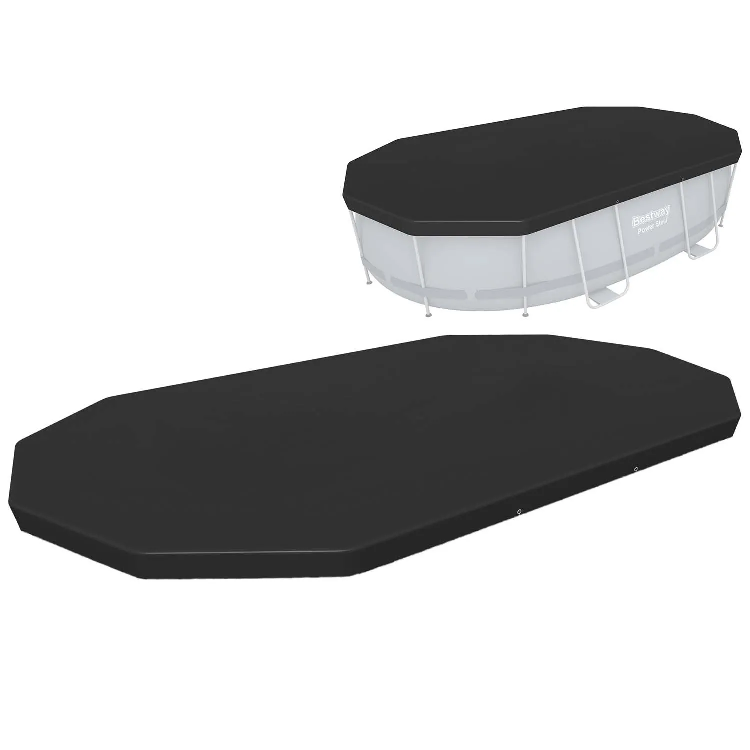 Pokrywa do basenu stelażowego, owalnego 427x250x100 cm, Bestway, czarny