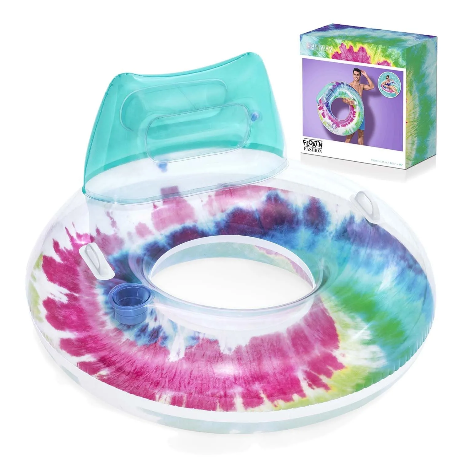 Koło do pływania z oparciem, fotel, Bestway, 118x117 cm