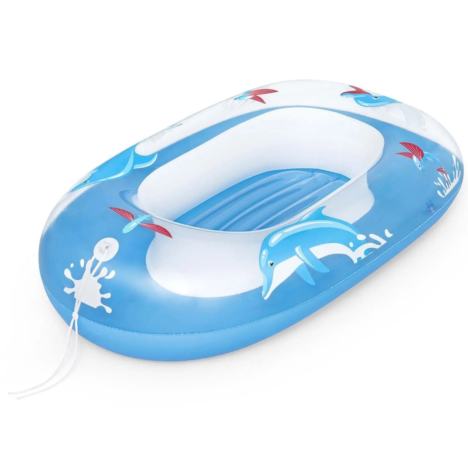 Ponton plażowy do pływania, delfin, Bestway, 102x69 cm, niebieski