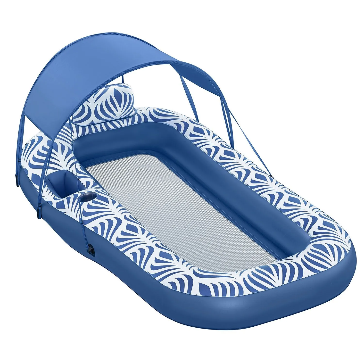 Materac do pływania z daszkiem, Bestway, 198x112 cm, niebieski