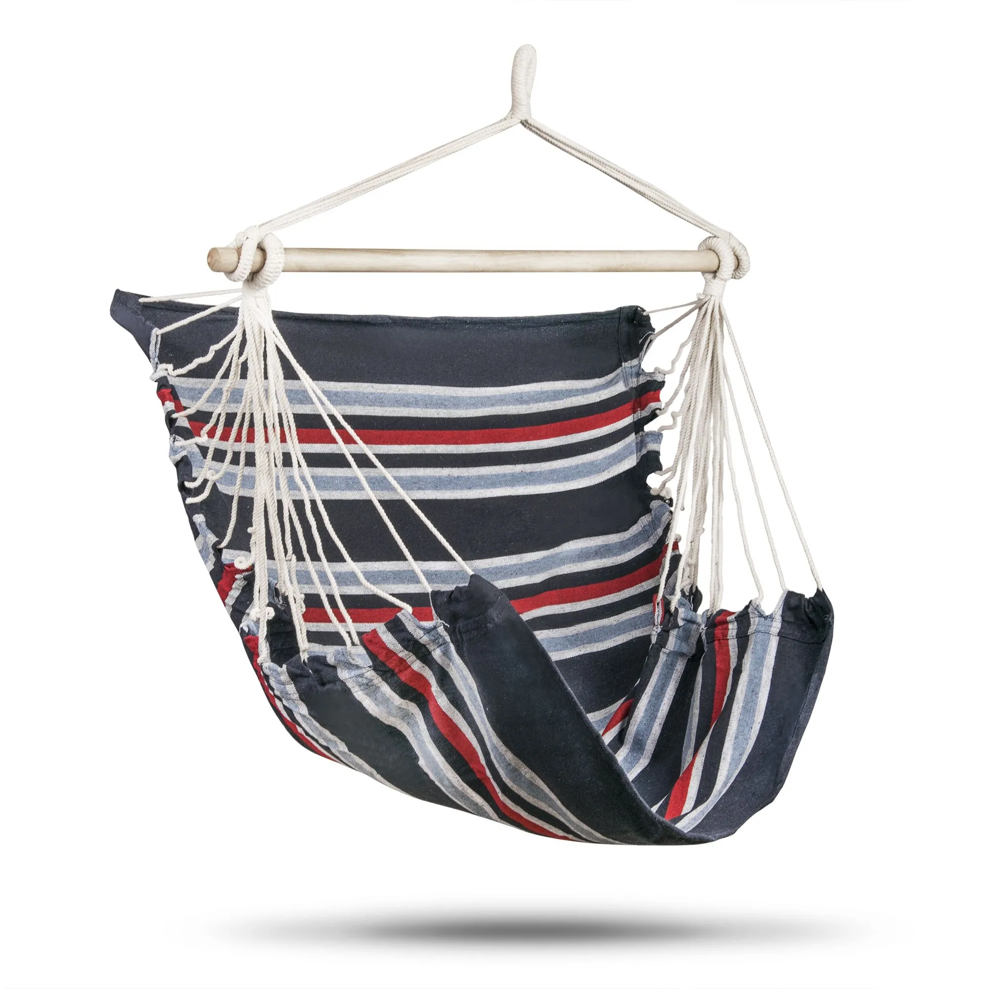 Krzesło wiszące, brazylijskie, Rodos, 112x130 cm, niebiesko-czerwony