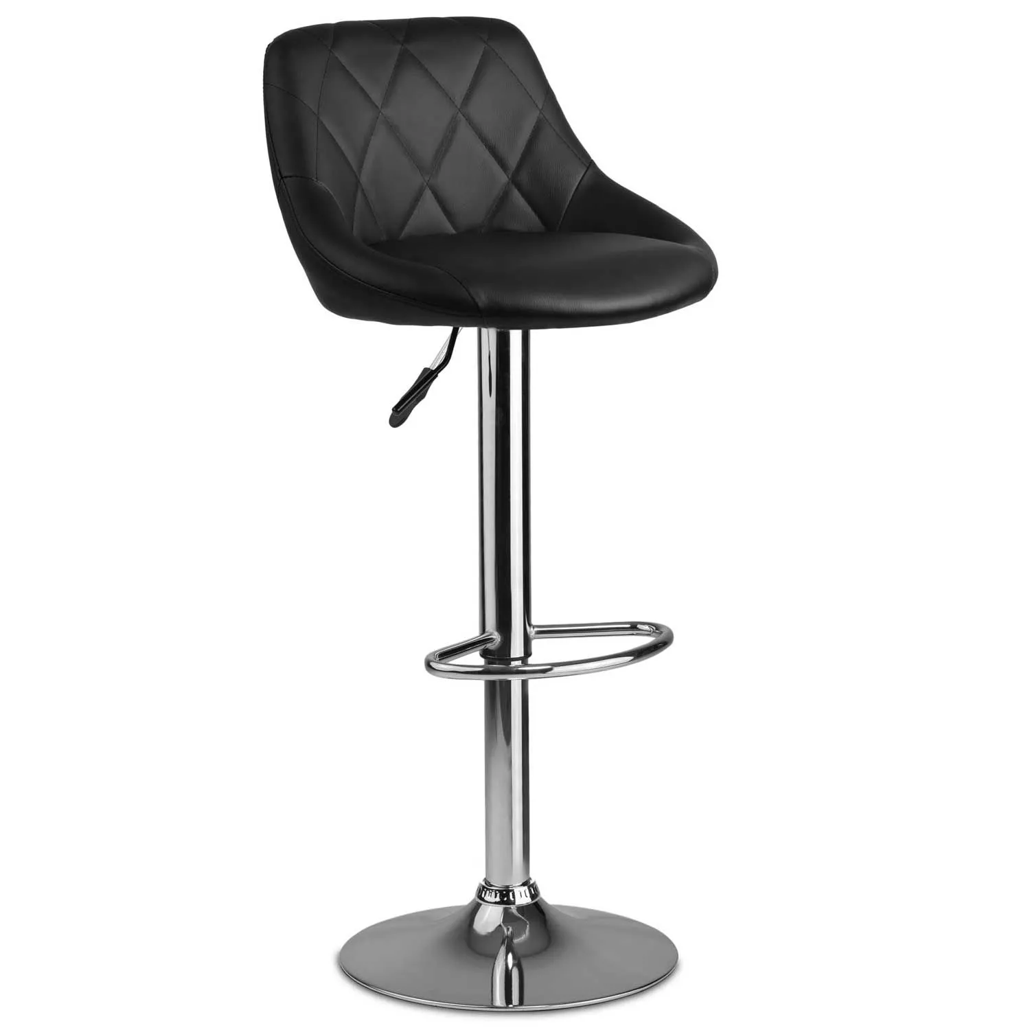 Hoker barowy z oparciem, krzesło, tapicerowane, Nerra, czarny