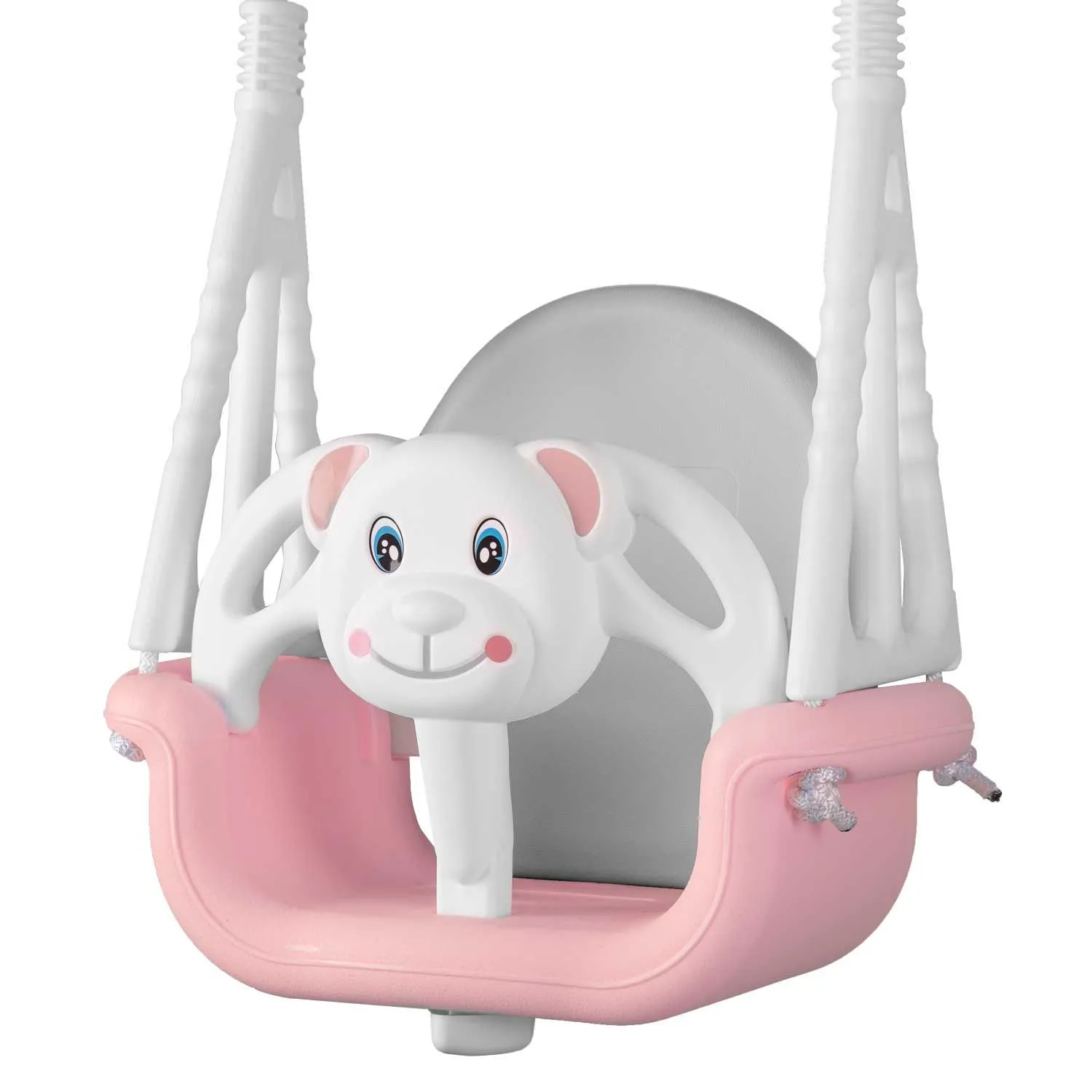 Huśtawka kubełkowa, Miś, 3w1, Ricokids, różowa