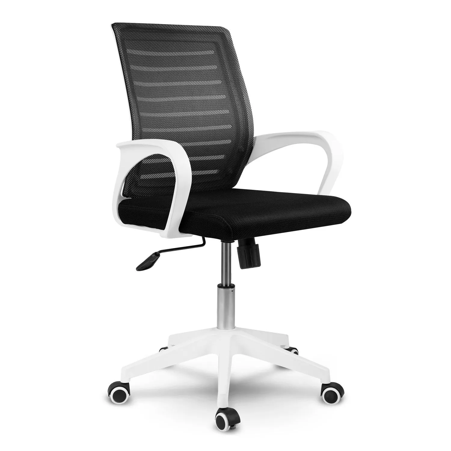 Fotel biurowy, obrotowy, krzesło z mikrosiatki, batura, sofotel, biały, czarny