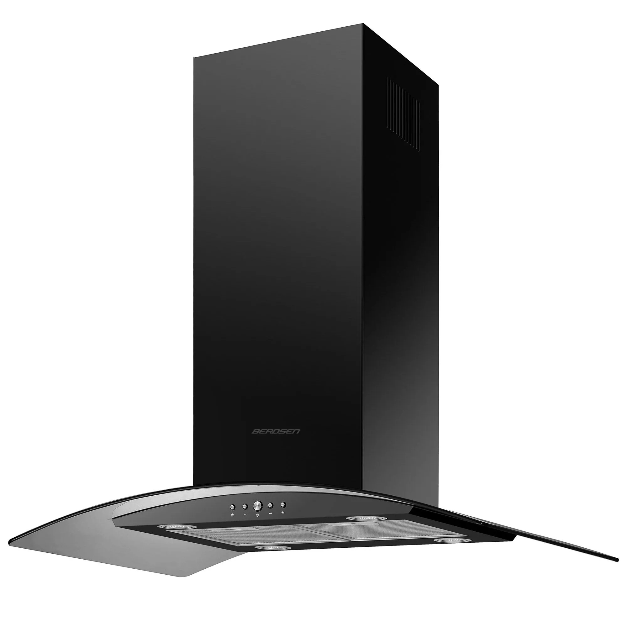 Okap kuchenny, wyspowy, 90 cm, Berdsen, BT-225, czarny