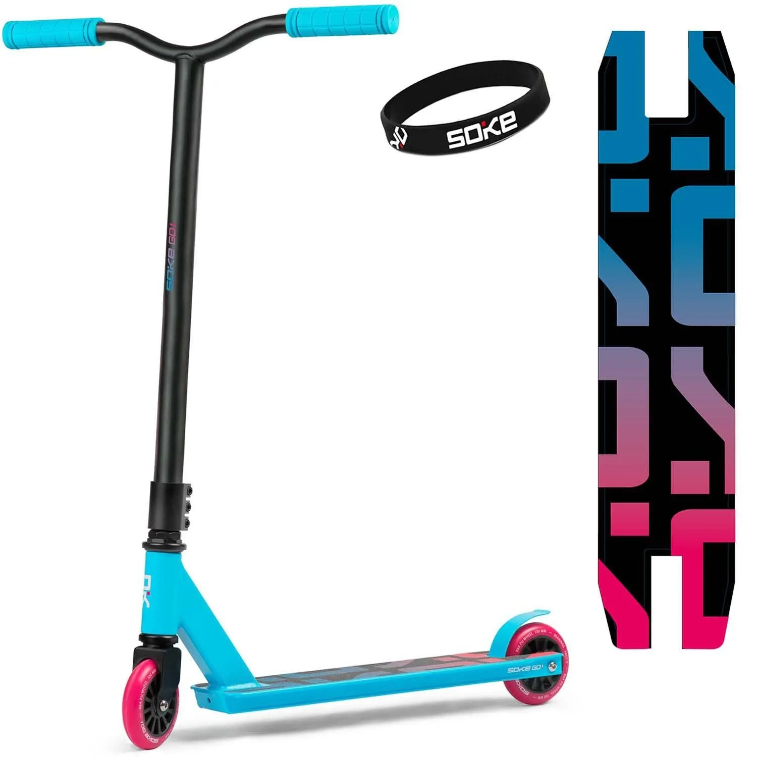 Hulajnoga dwukołowa, wyczynowa, SOKE GO!, turkusowa