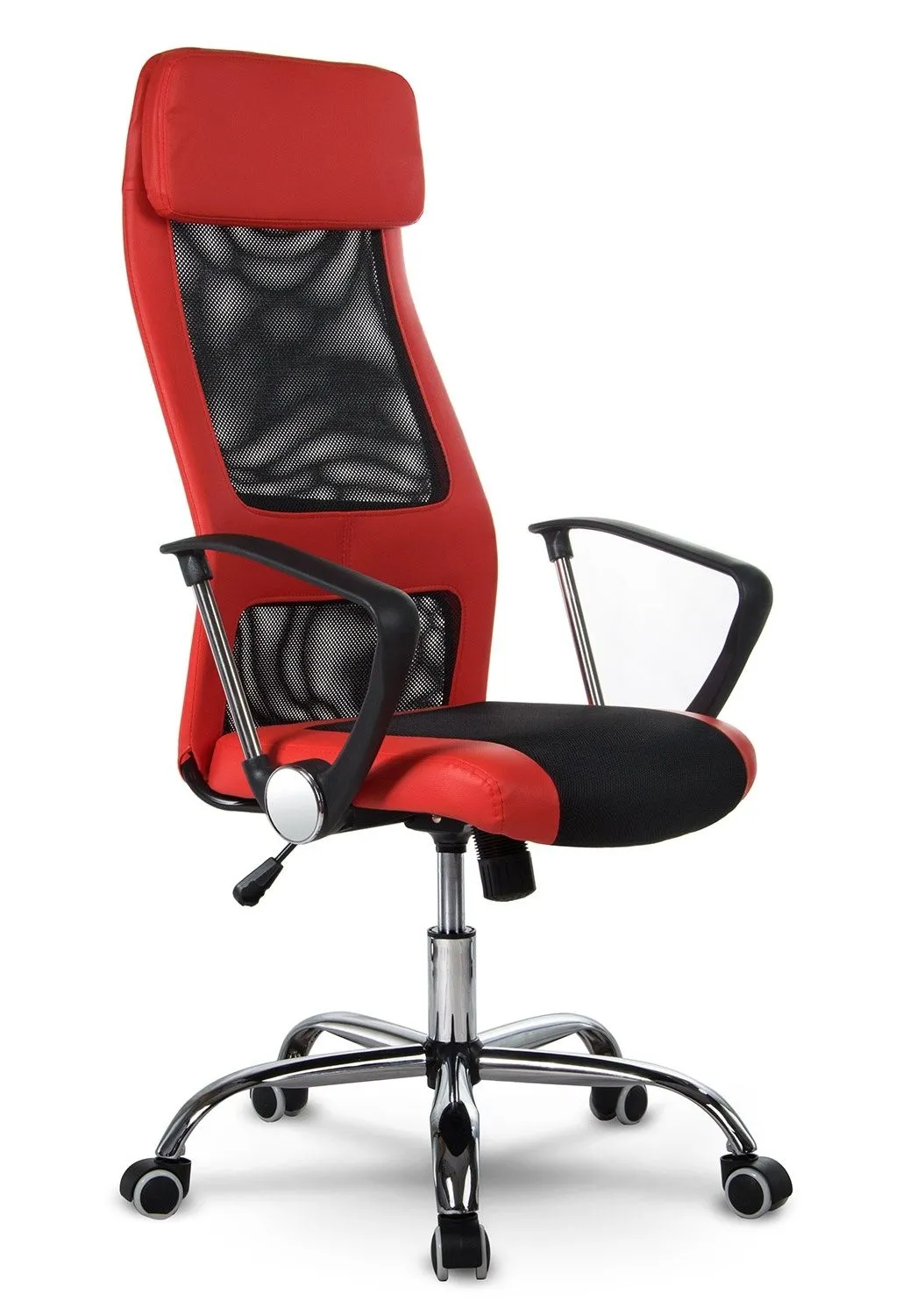 Fotel biurowy, nowoczesny, wysoki, sofotel, Rio, kolor czerwony