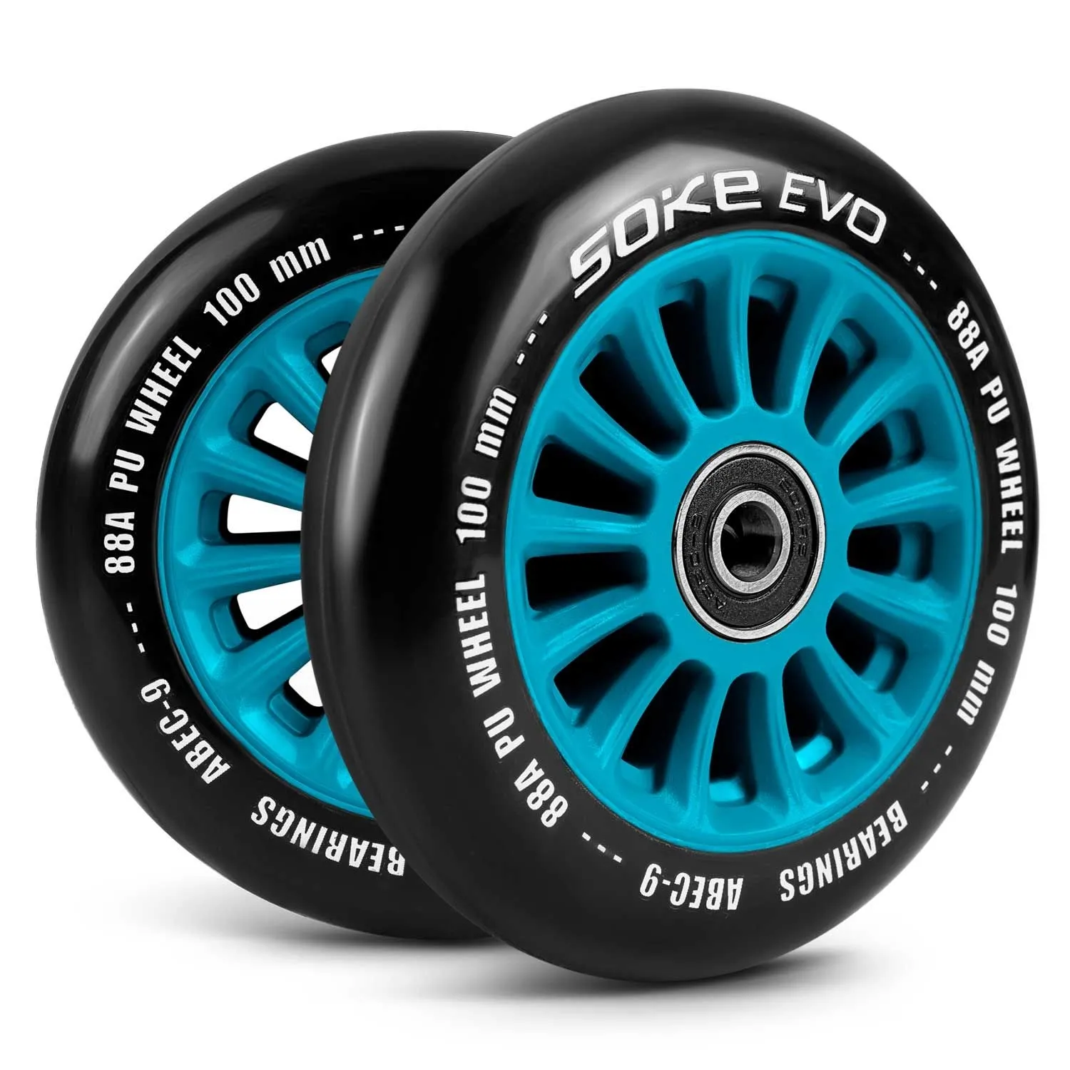 Kółka do hulajnogi wyczynowej, 2 szt, Soke, 100 mm, niebieski
