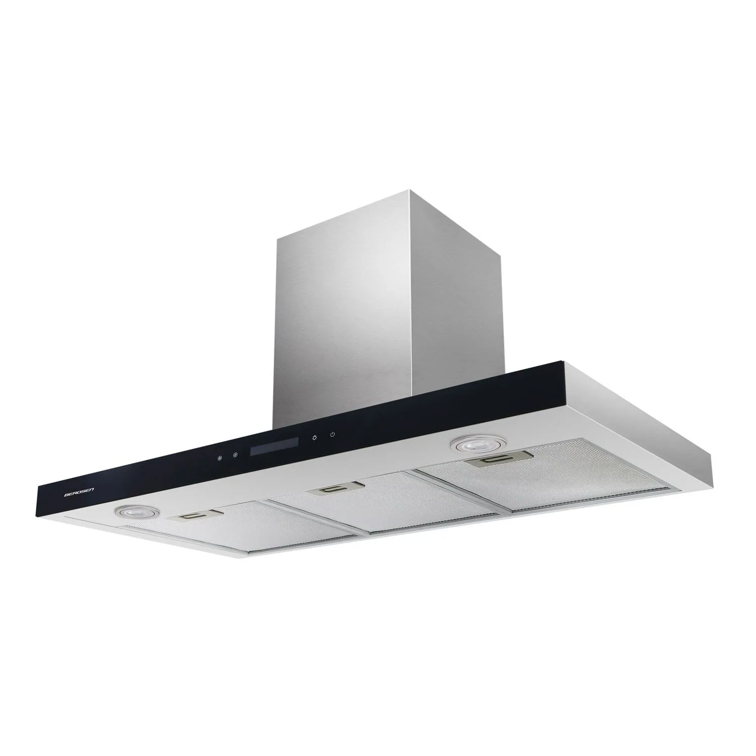 Okap kuchenny, kominowy, 90 cm, Berdsen, BE-90S, srebrny