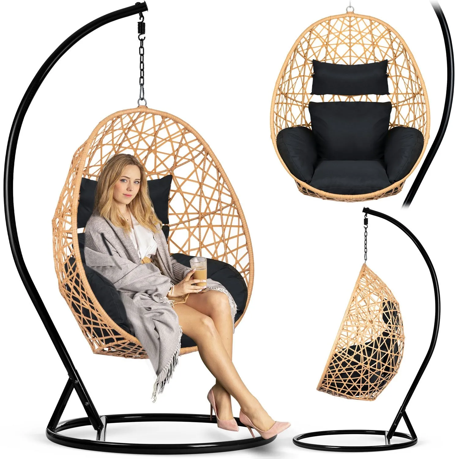 Fotel ogrodowy, wiszący, hamak, Sofotel, Sabana, jasno brązowy