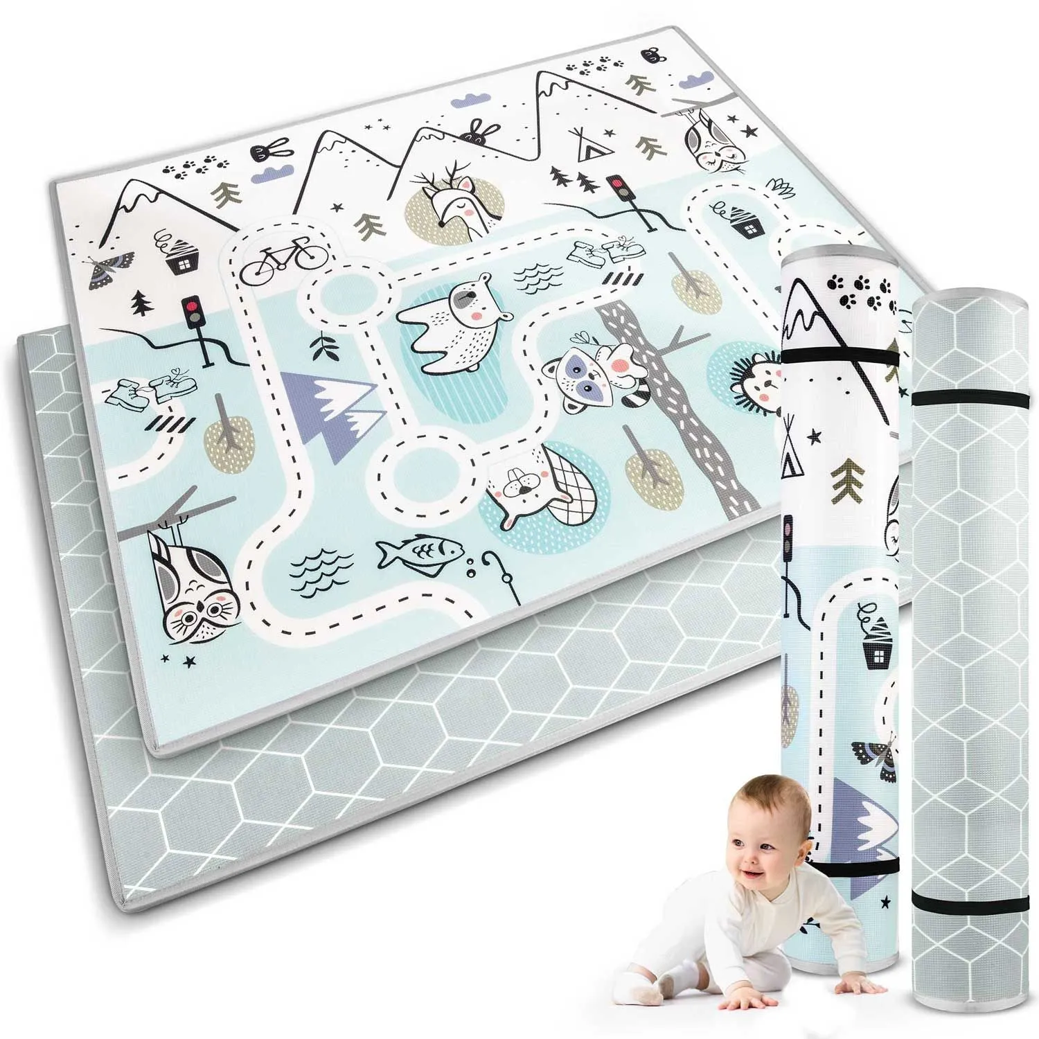 Mata piankowa, składana, Nukido, 180x150 cm