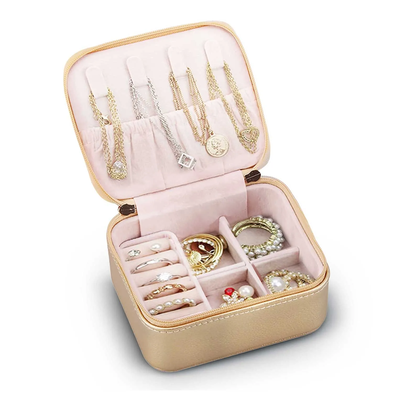 Organizer na biżuterię, kuferek, Massido, 11x9x5 cm, złoty