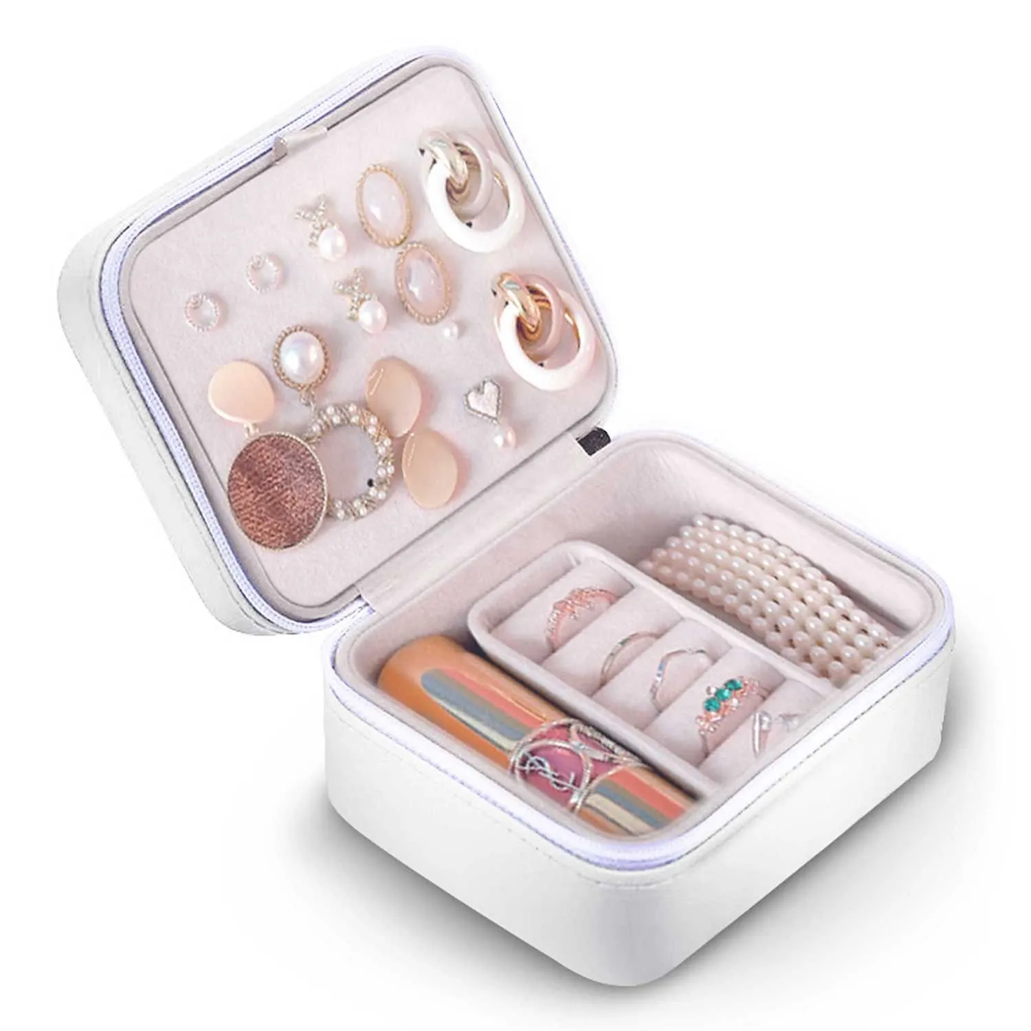 Mała szkatułka na biżuterię, Massido, 11x9x6 cm, biała