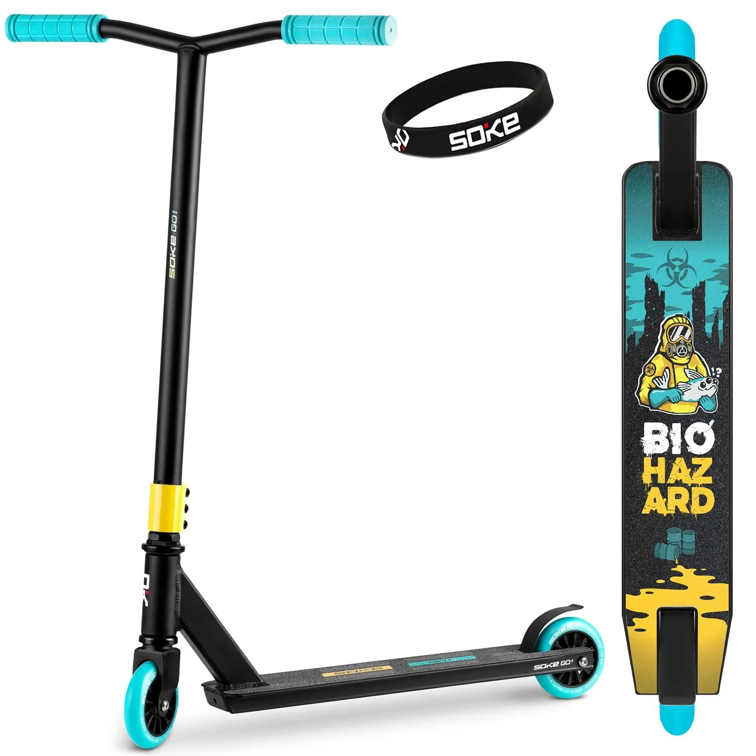 Hulajnoga wyczynowa, SOKE GO!, żółto-niebieski