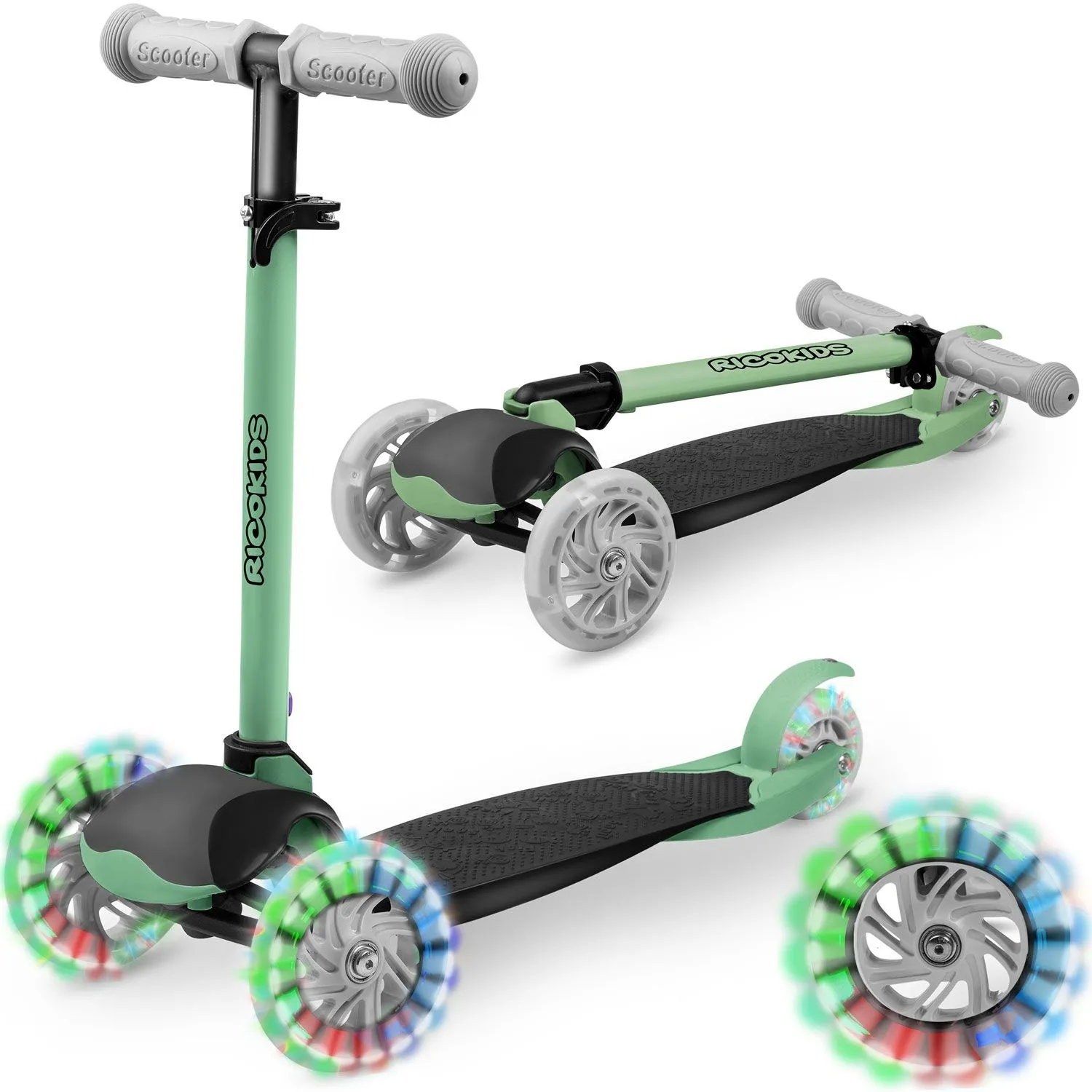 Hulajnoga trójkołowa, Loco, 55x23x62 cm, zielony