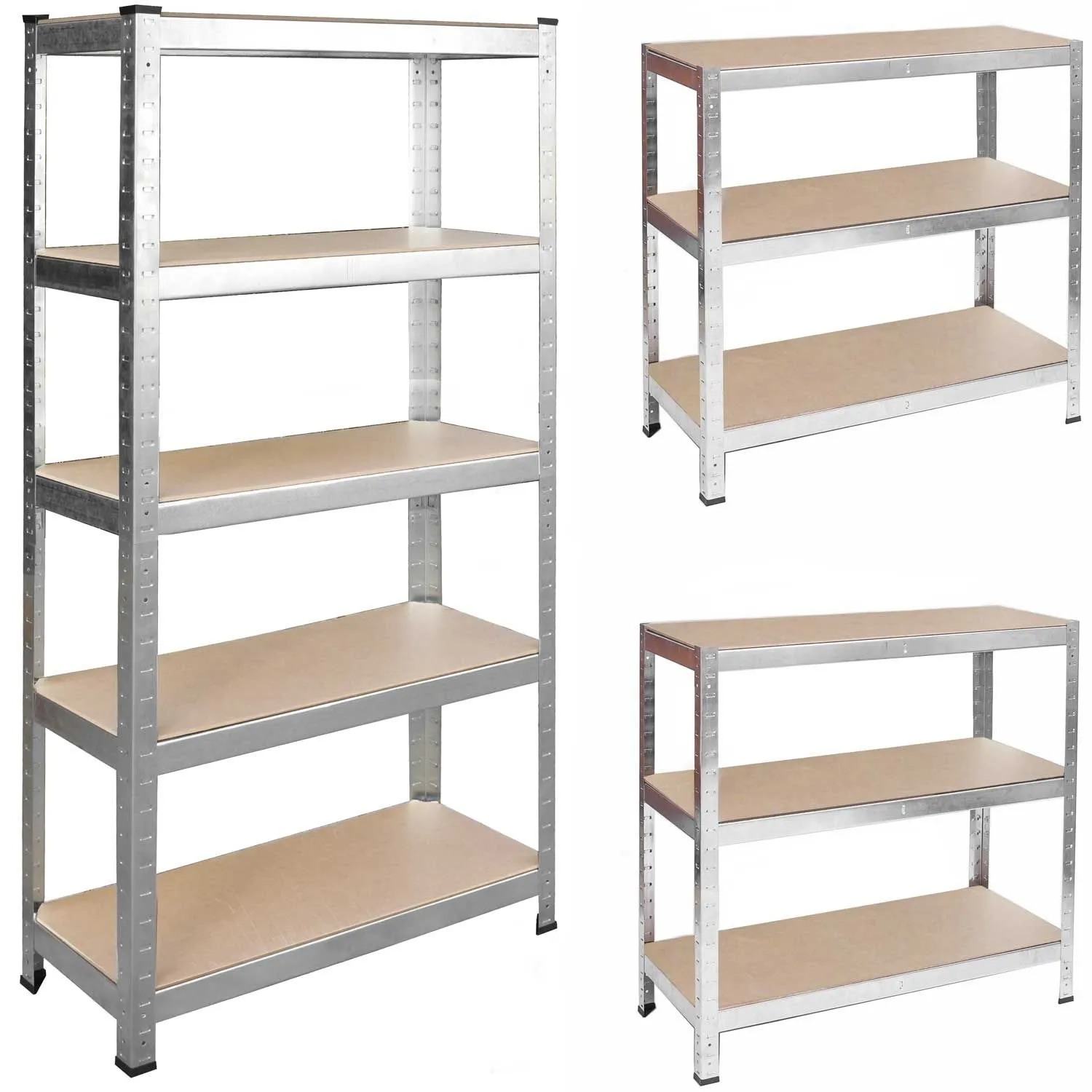 Regał metalowy, magazynowy, 180x90x40 cm, biały