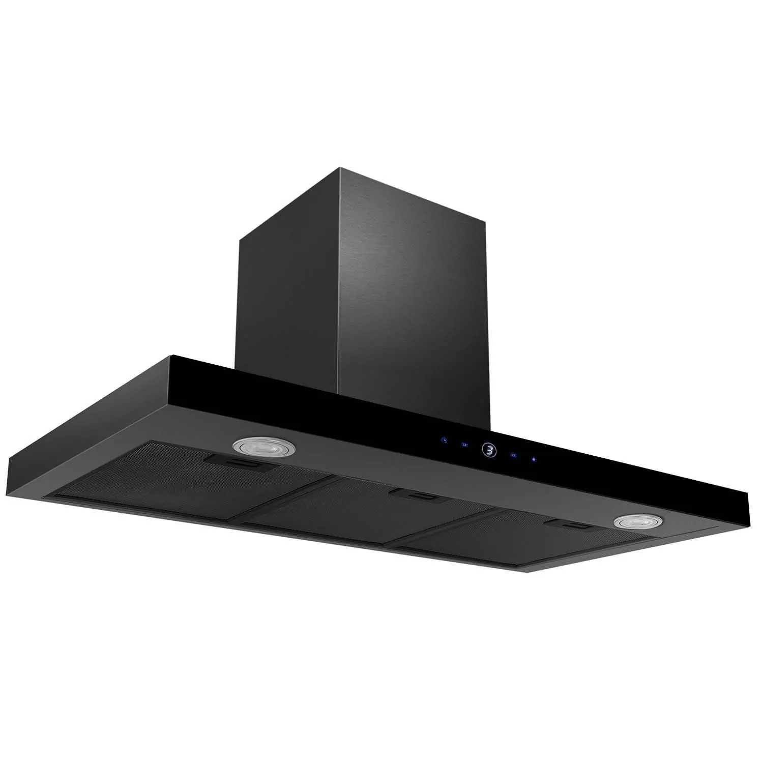 Okap, pochłaniacz kuchenny, kominowy, Berdsen, 90x50x100 cm, czarny