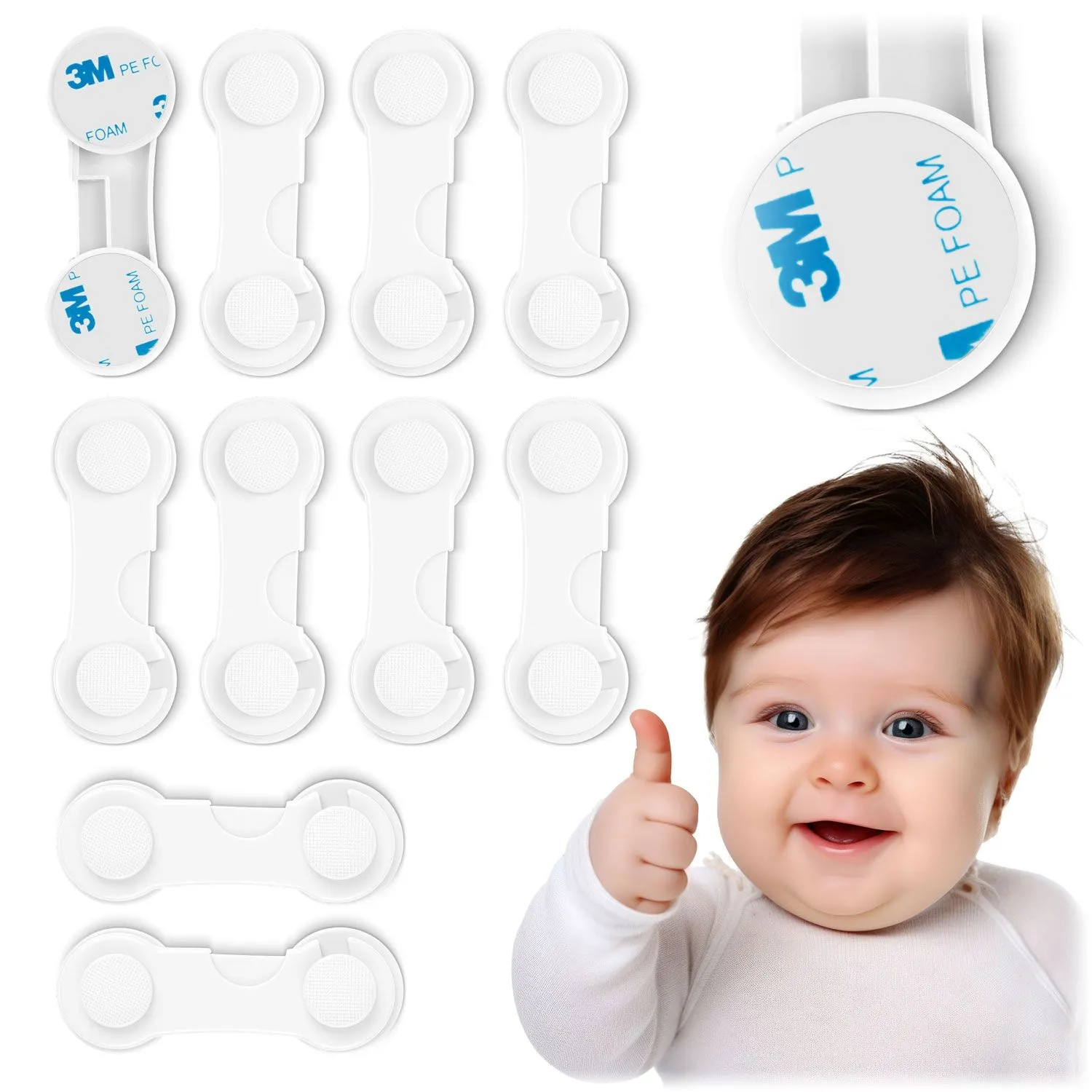 Blokada do szafek, Ricokids, 10 szt, biały