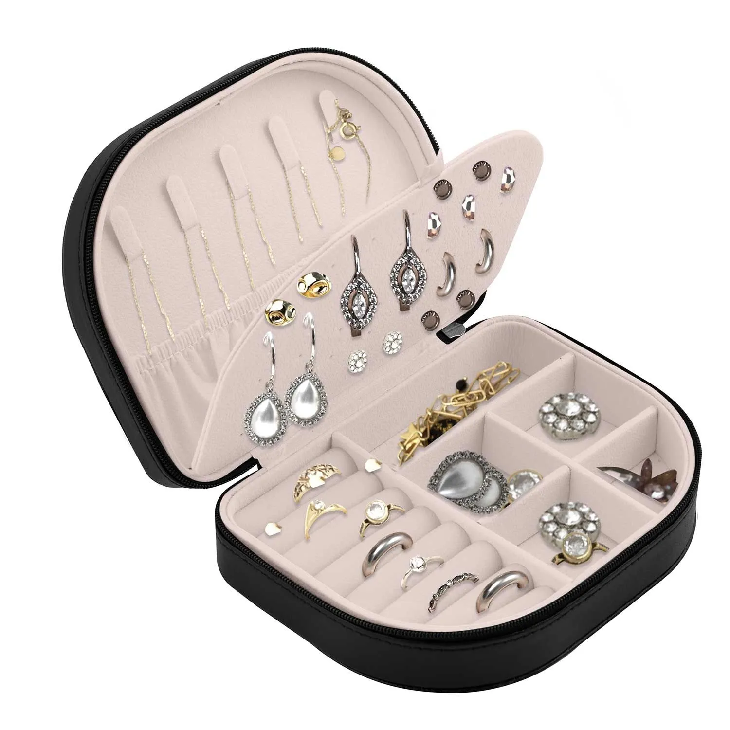 Szkatułka na biżuterię, Massido, 16x12x5 cm, czarna