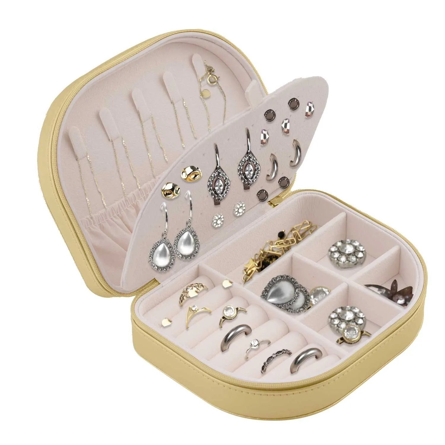 Szkatułka na biżuterię, Massido, 16x12x5 cm, złota