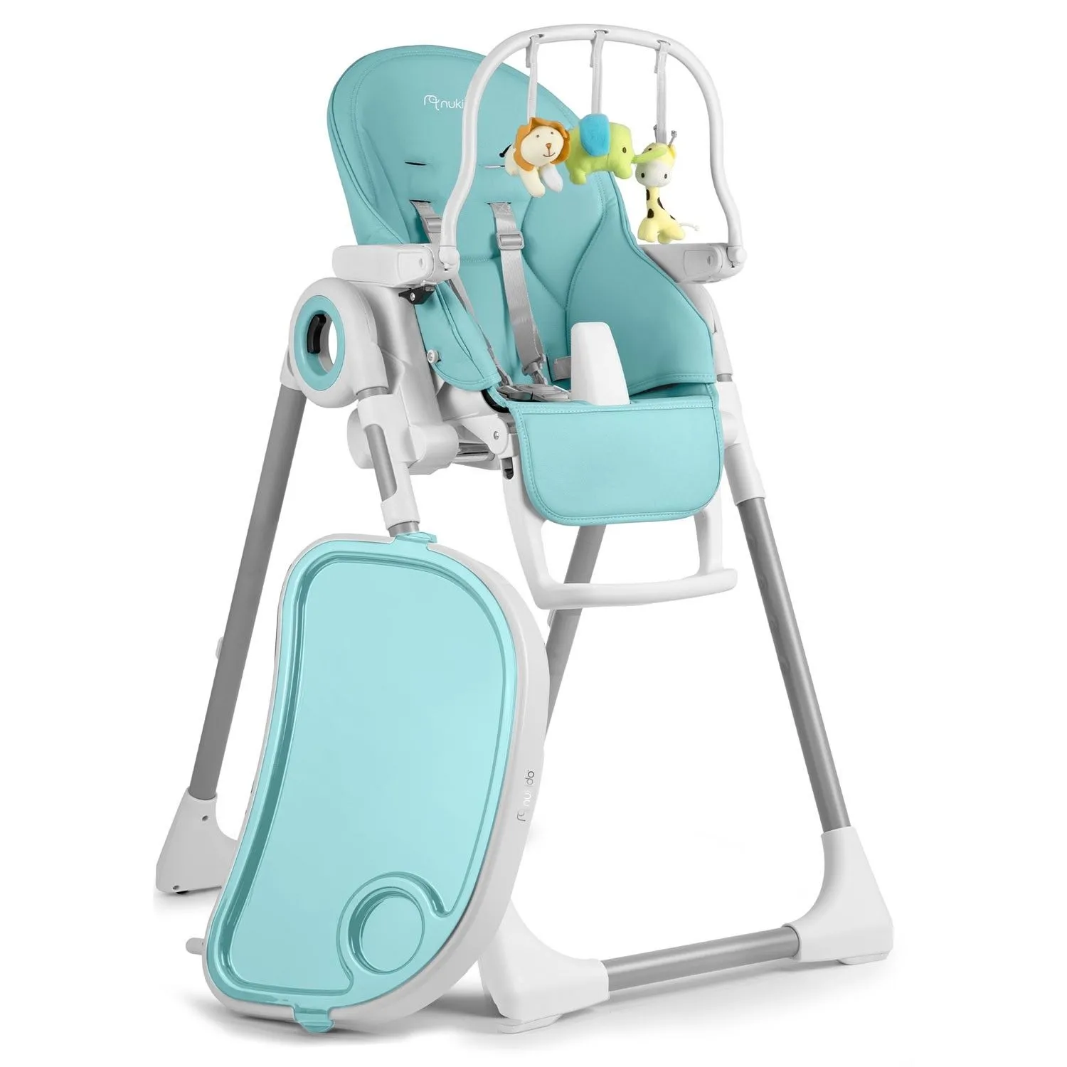 Krzesełko do karmienia ze stolikiem i pałąkiem, Belo, niebieskie